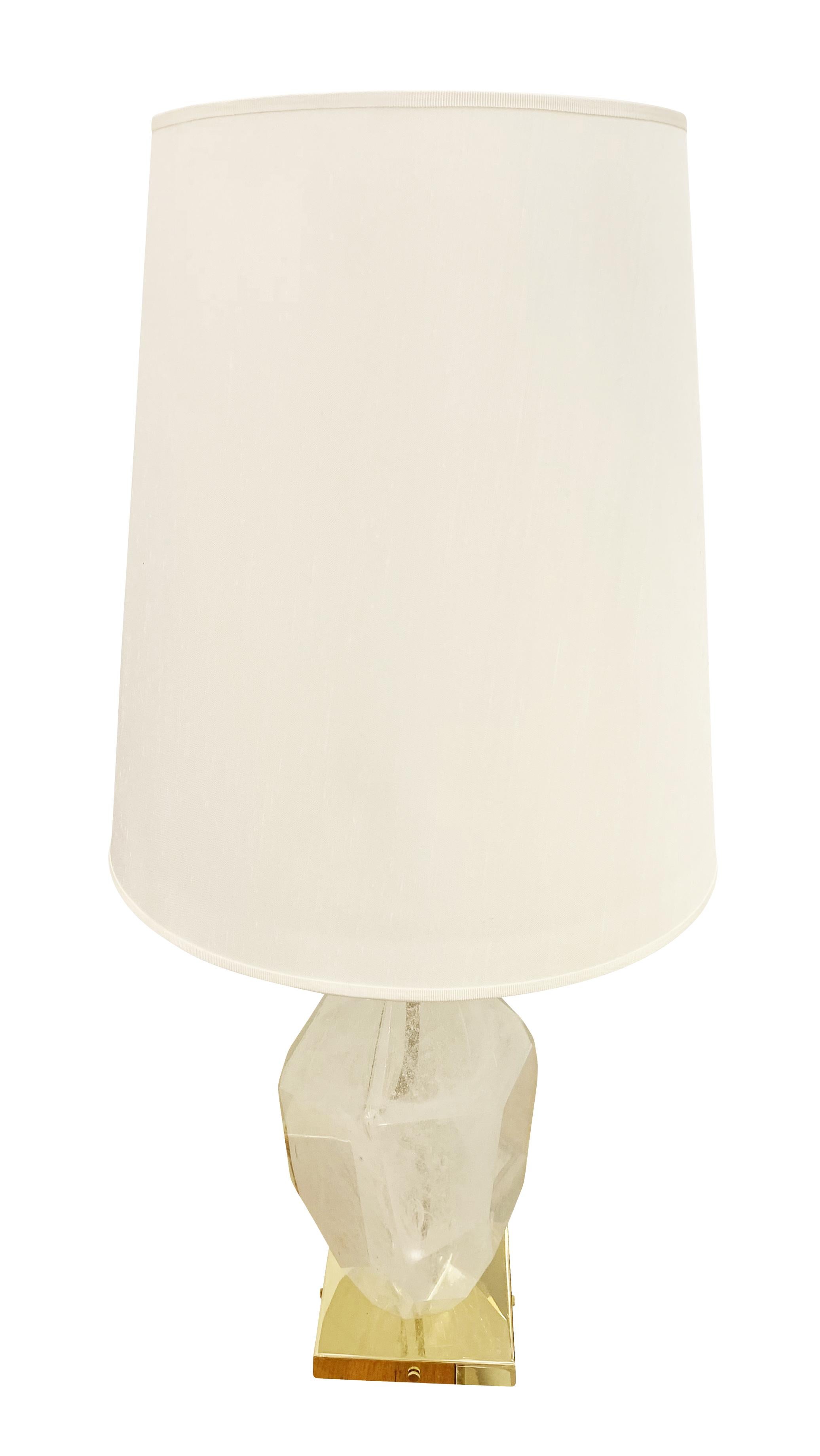 Italian Murano Glass Crystal Table Lamps For Sale