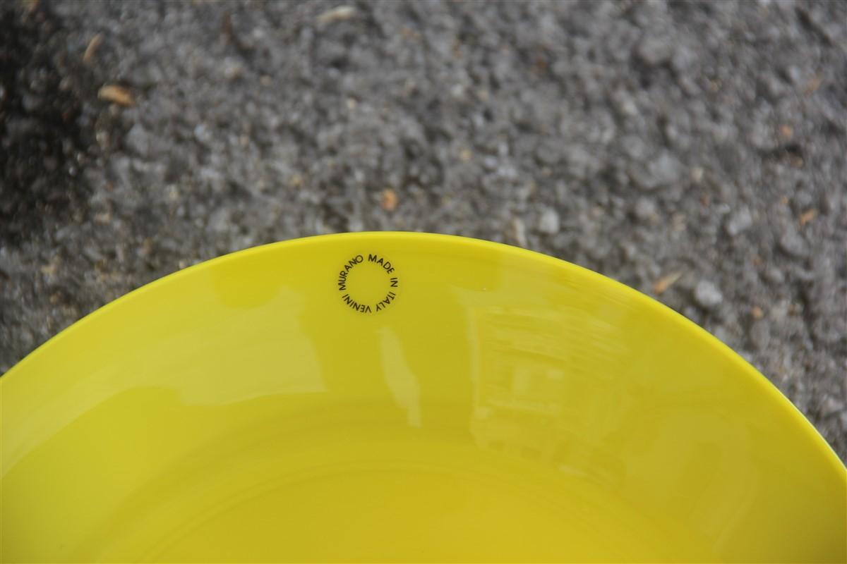 Vaso a coppa in vetro di Murano Giallo Nero 1989 Mendini Attribuito Design Italiano In condizioni buone in vendita a Palermo, Sicily