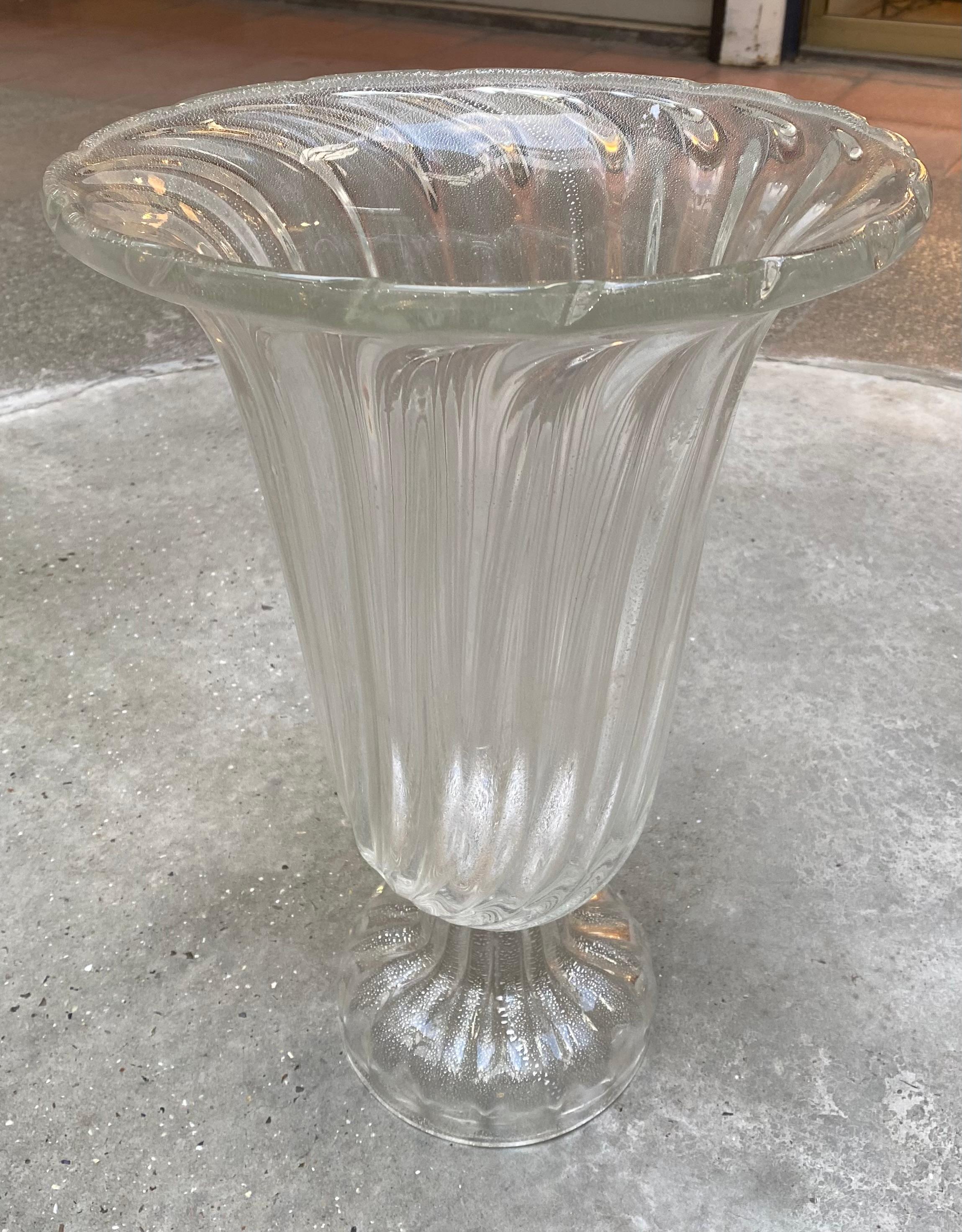 Murano Glass Cup White / Transparent, circa 1970 In Good Condition In Saint ouen, FR