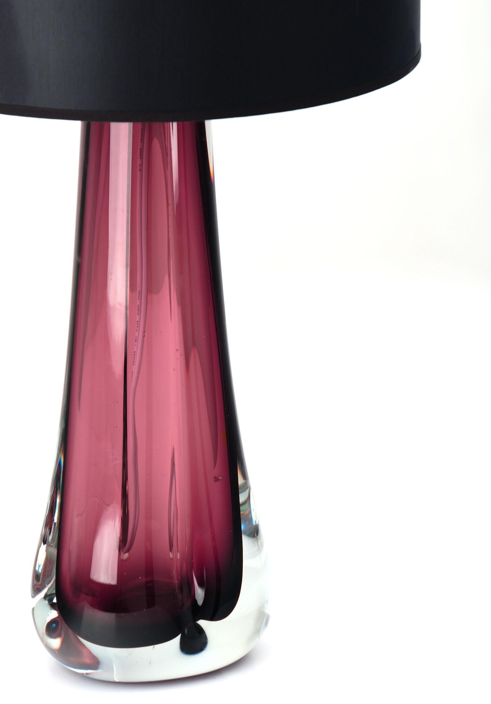 Contemporary Murano Glass Dark Amethyst Lamps For Sale