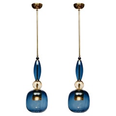 Murano Glass Deep Sea Blue Pendants