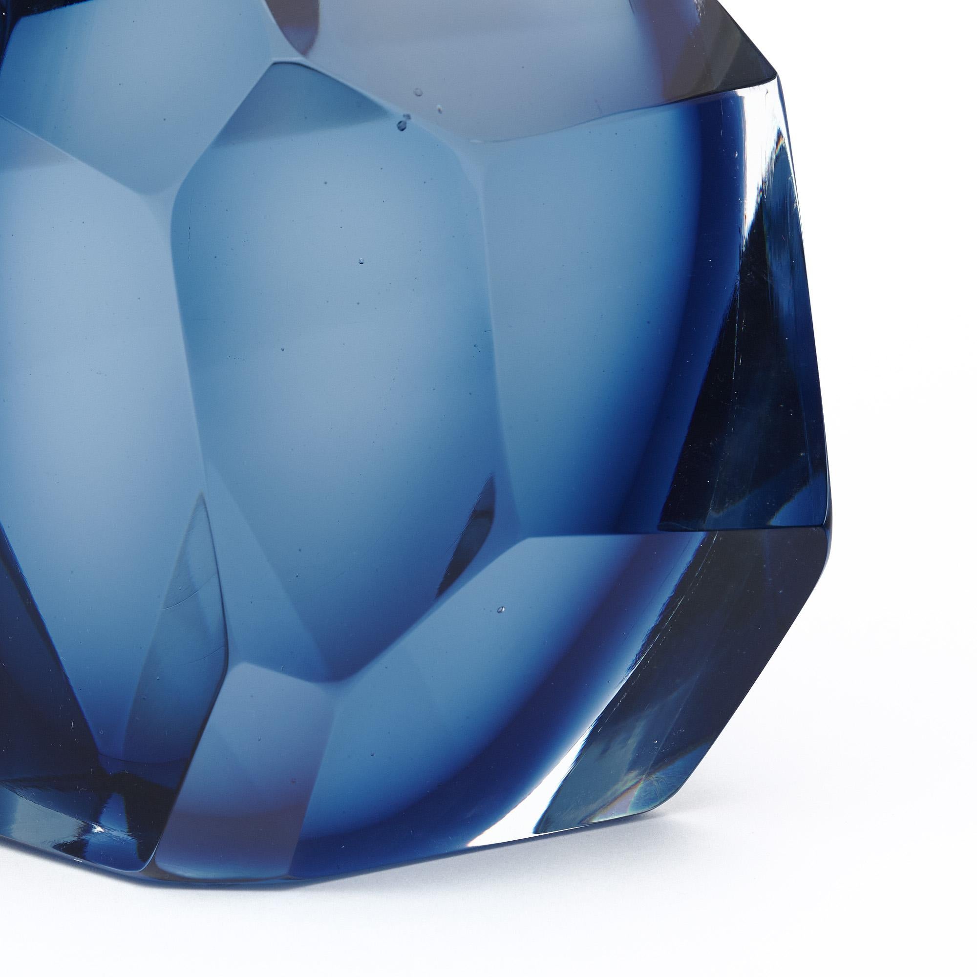 Murano Glass Denim Blue Rock Lamps For Sale 3