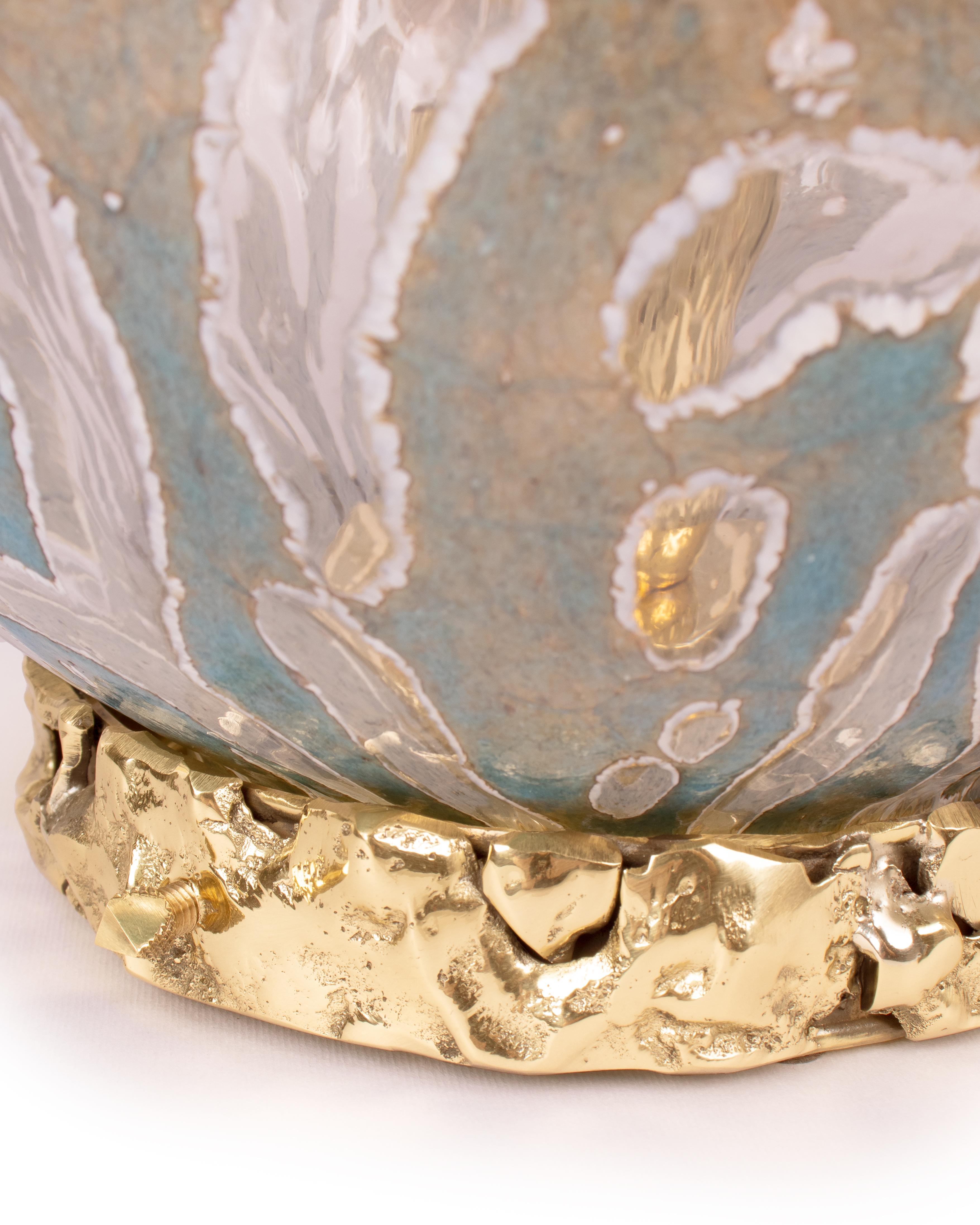 Hand-Crafted Murano Glass Denim Crown Lamp by Stories of Italy For Sale