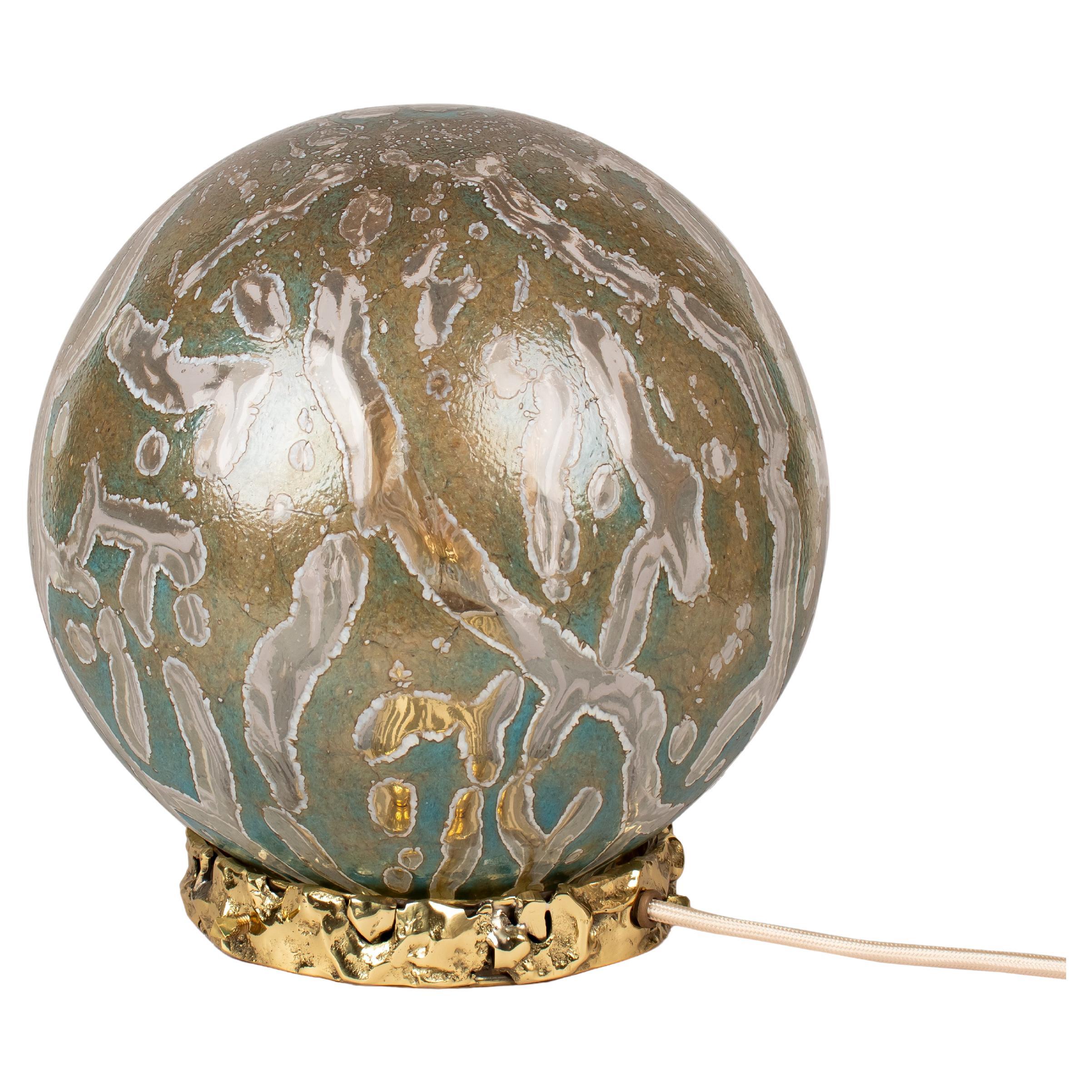 Murano Glass Denim Crown Lamp by Stories of Italy