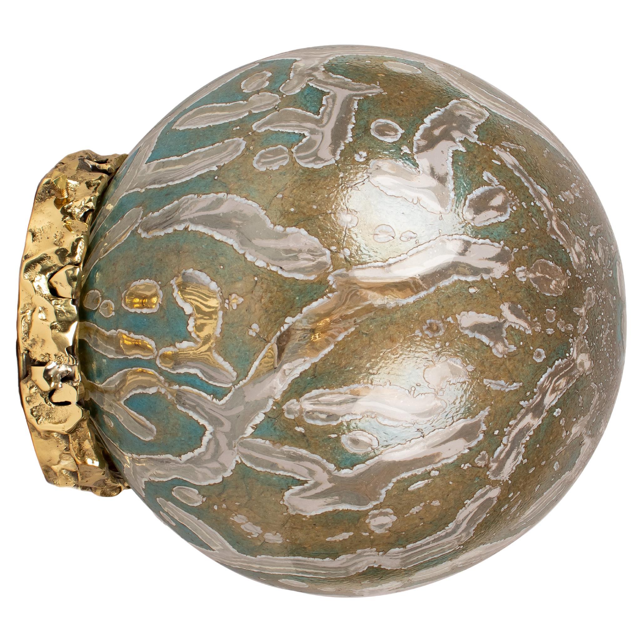 Murano Glas Denim Crown Wandleuchte von Stories Of Italy