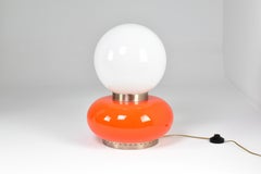 Italian Vintage Murano Orange Boule Table Lamp By Carlo Nason, 1960-70s