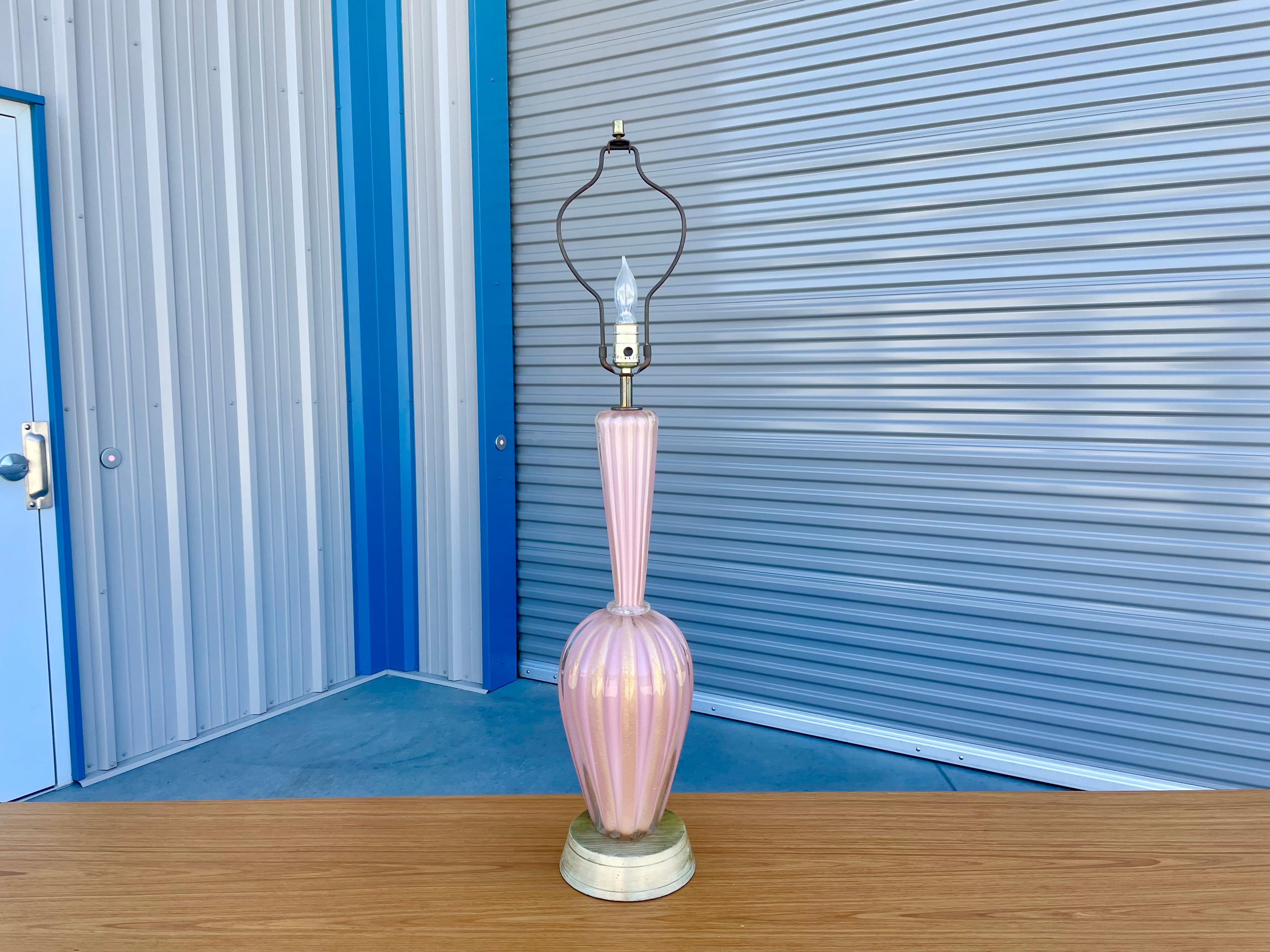 Mid-Century Modern Murano Glass Desk Lamp For Sale