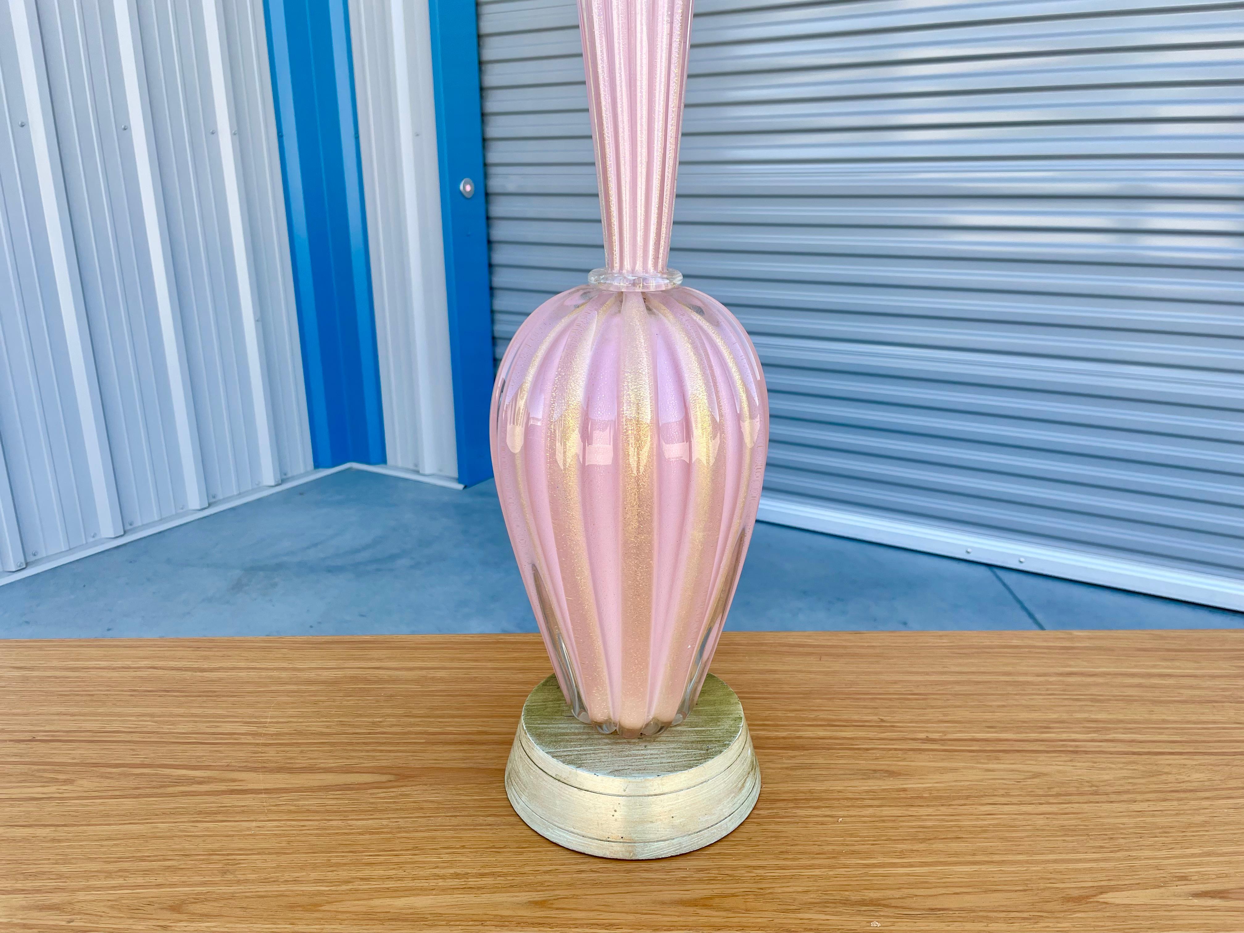 Italian Murano Glass Desk Lamp For Sale