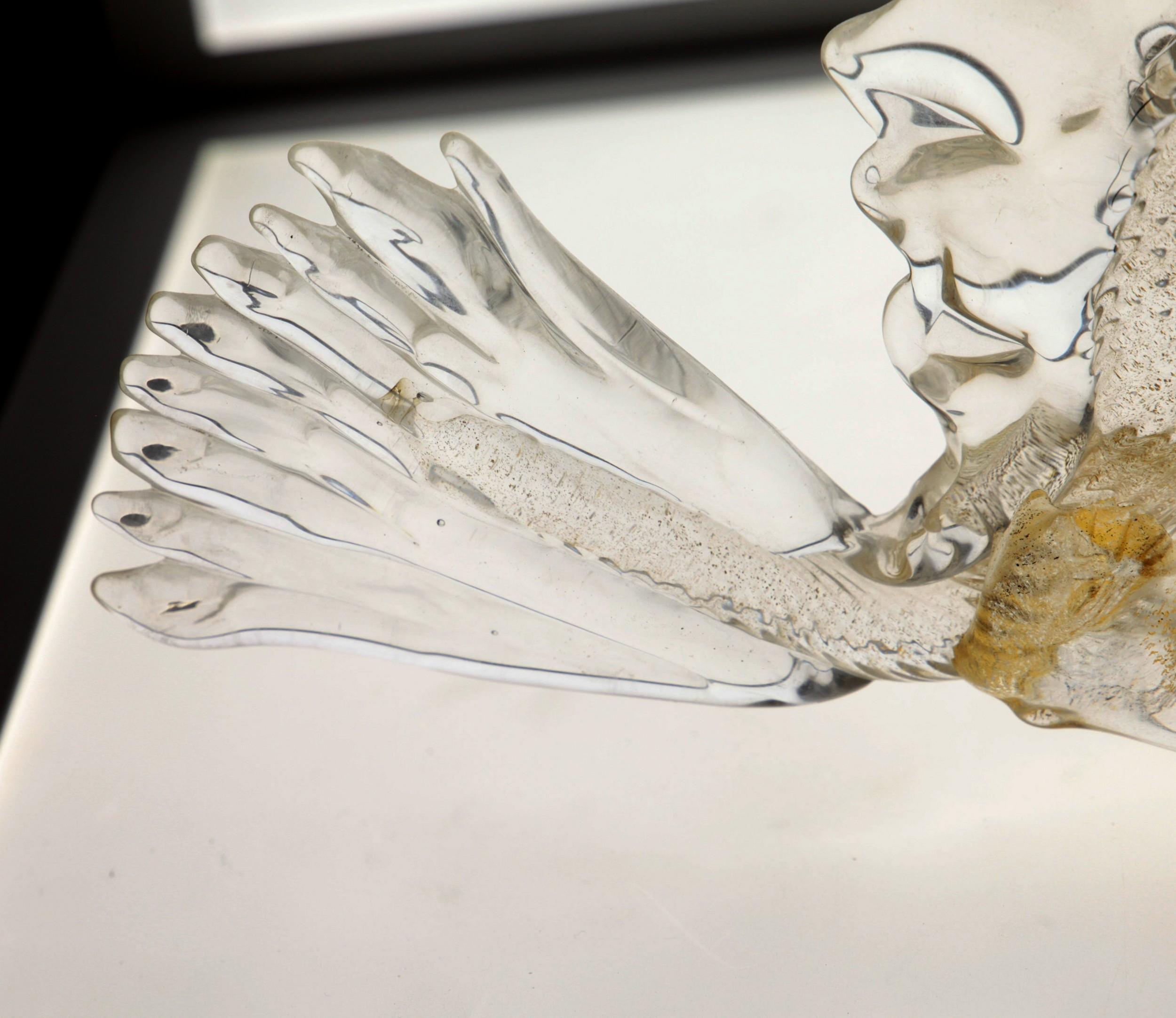 Murano Glass Detailed Dragon in Clear and Gold Leaf, 1990s 8