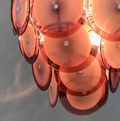 Murano Glass Disc Chandelier by Vistosi, Italy, 1970s