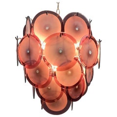 Murano Glass Disc Chandelier by Vistosi, Italy, 1970s