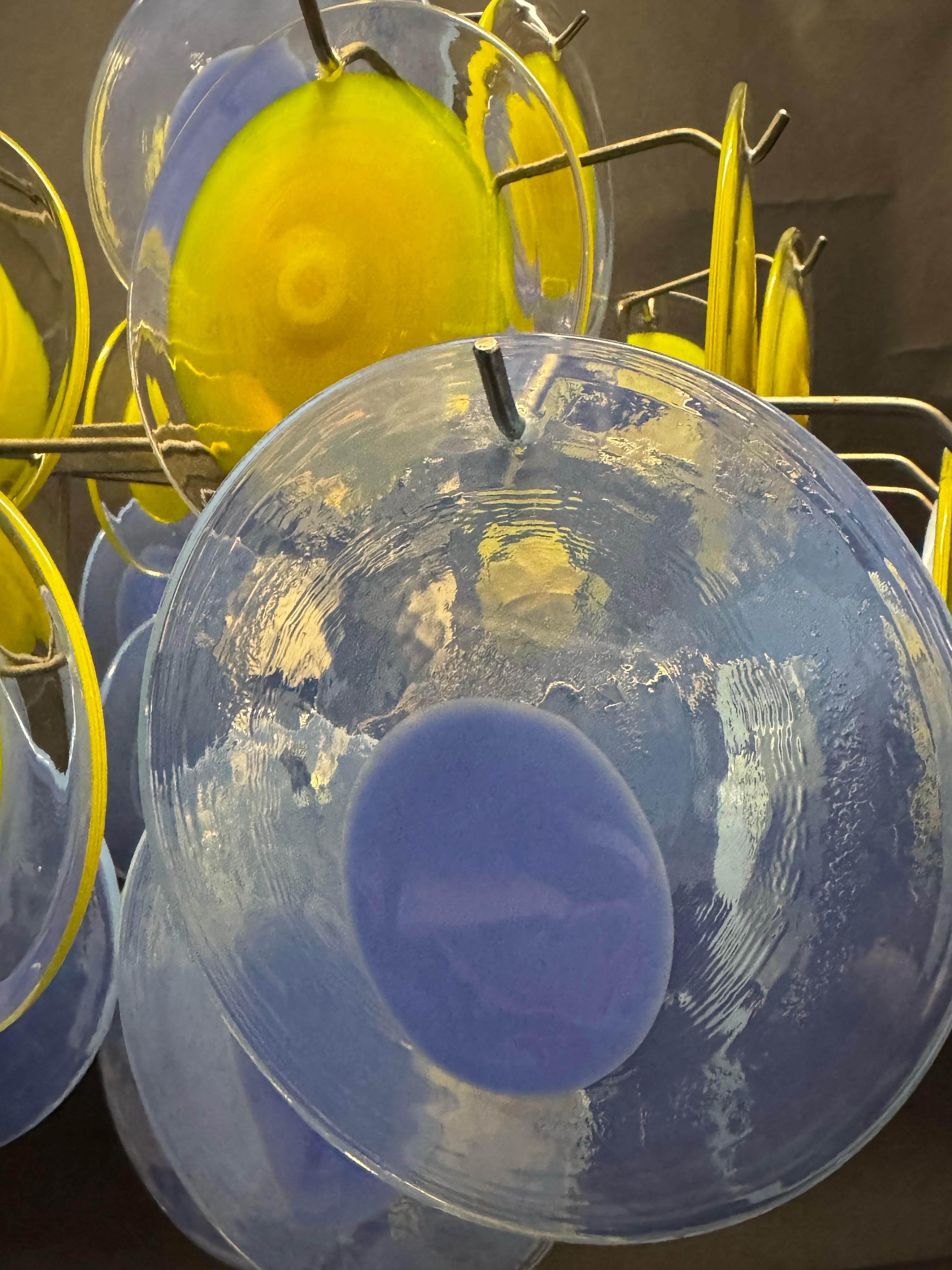 Italian Murano Glass Disc Chandelier by Vistosi, Italy, circa 1960s For Sale