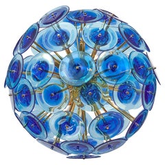 Murano Glass Disc Cobalt Sputnik Chandelier