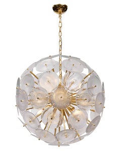 Murano Glass Disc Iridescent Sputnik Chandelier