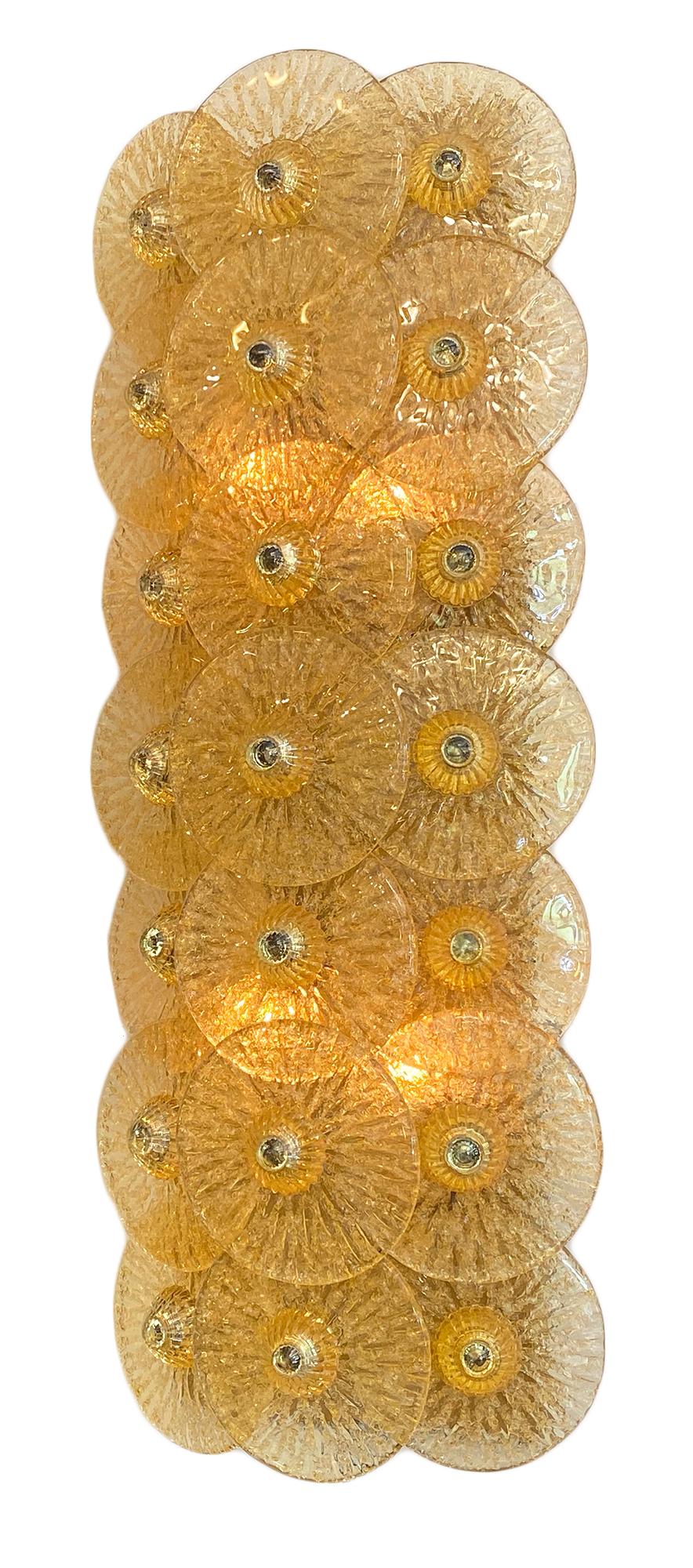 Modern Murano Glass Disc Sconces by Carlo Nason For Sale