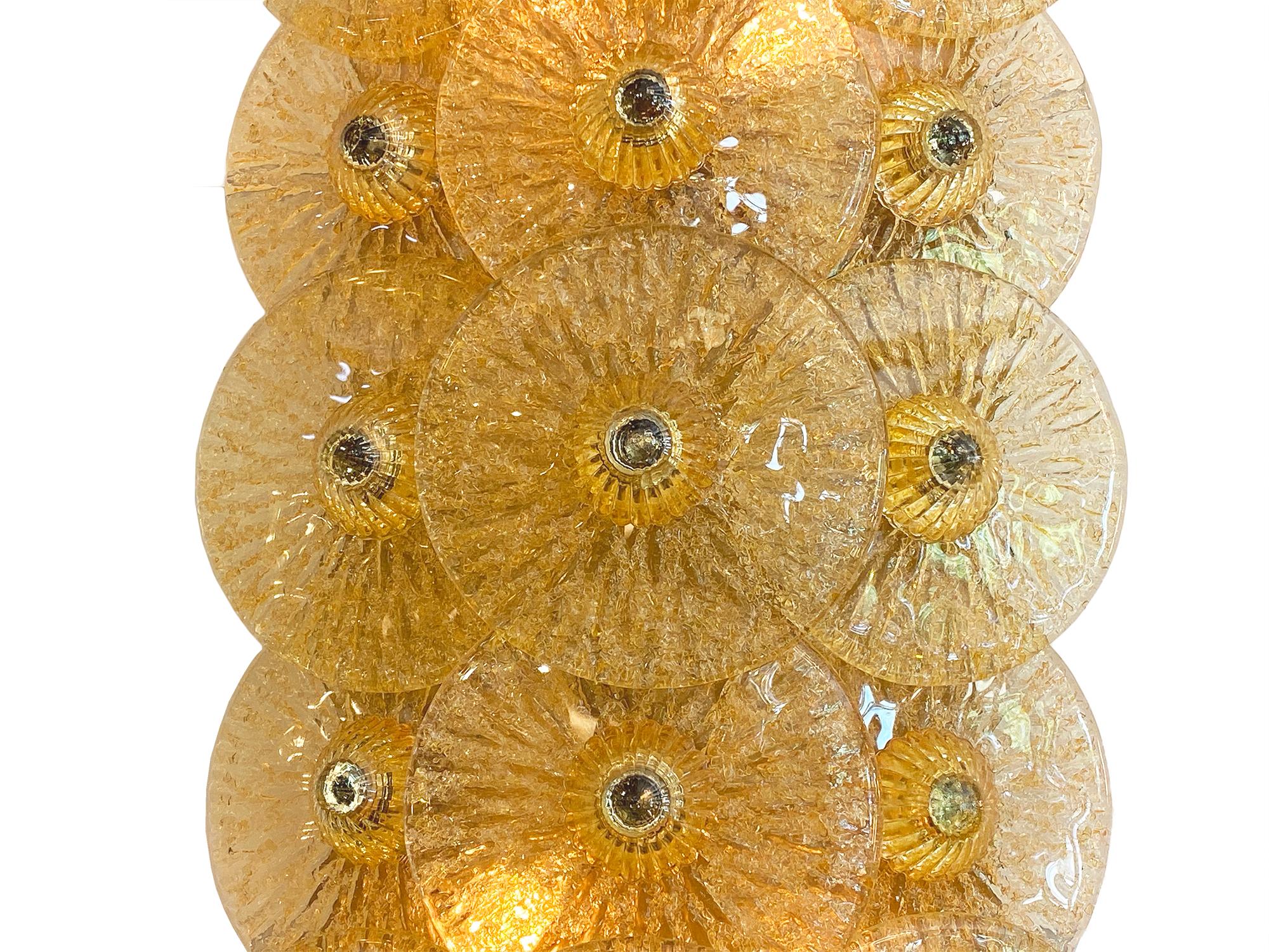 Italian Murano Glass Disc Sconces by Carlo Nason For Sale