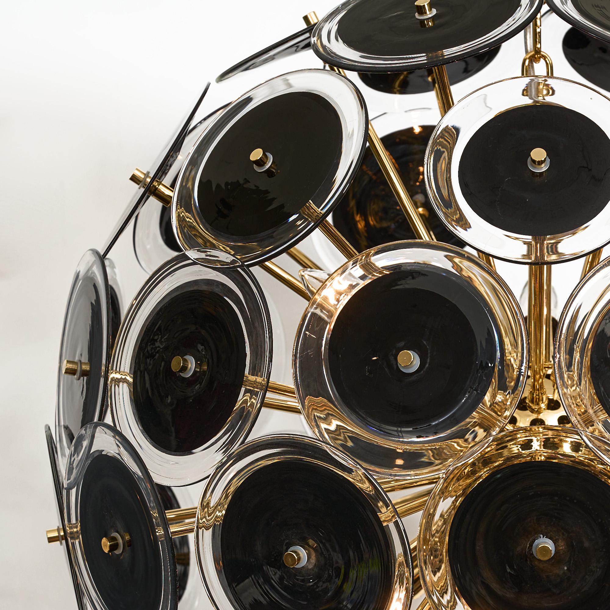 Mid-Century Modern Murano Glass Disc Sputnik Chandelier For Sale