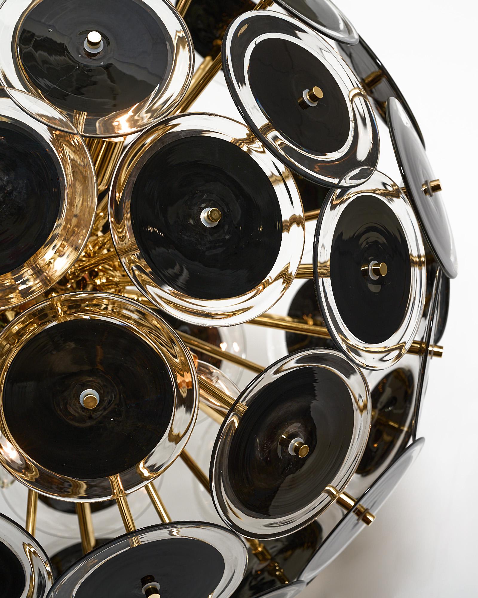 Contemporary Murano Glass Disc Sputnik Chandelier For Sale