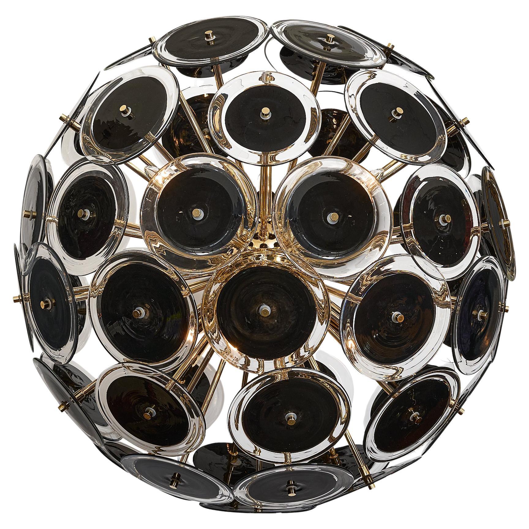 Murano Glass Disc Sputnik Chandelier For Sale