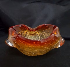Murano Glass Dish / Bowl with Aventurine & Bullicante - vintage