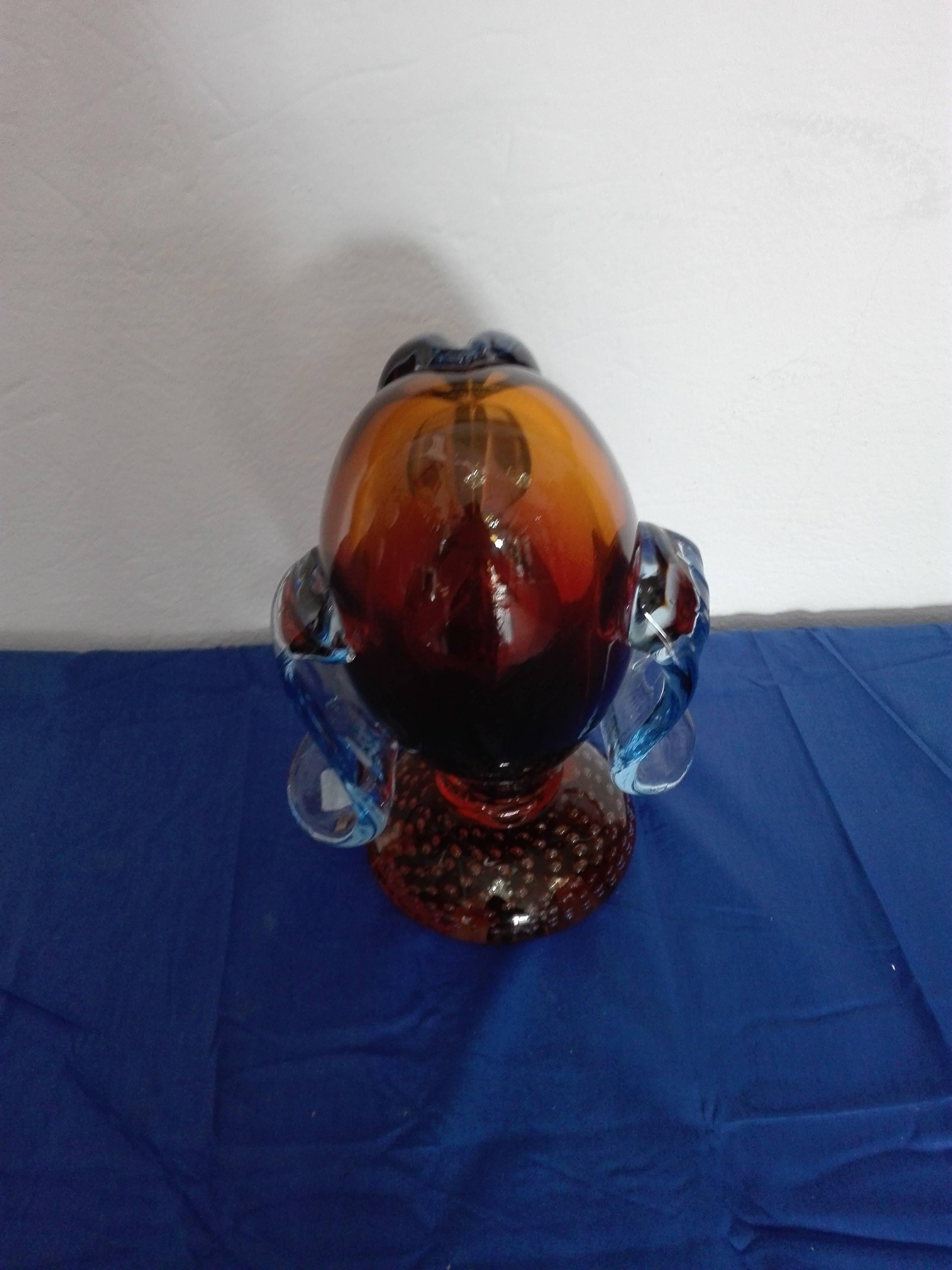 Hand-Crafted Murano Glass Dog Head
