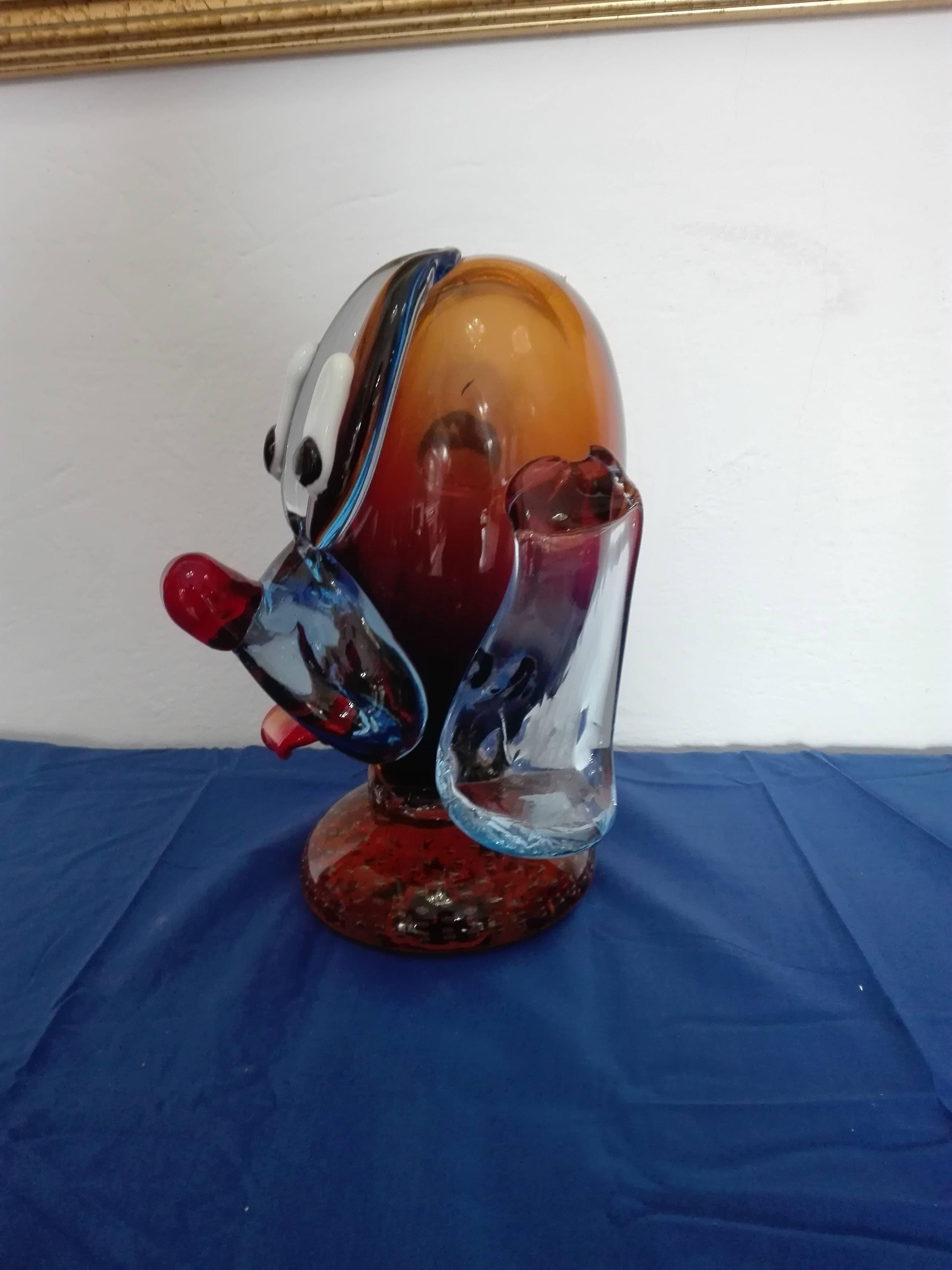 Late 20th Century Murano Glass Dog Head