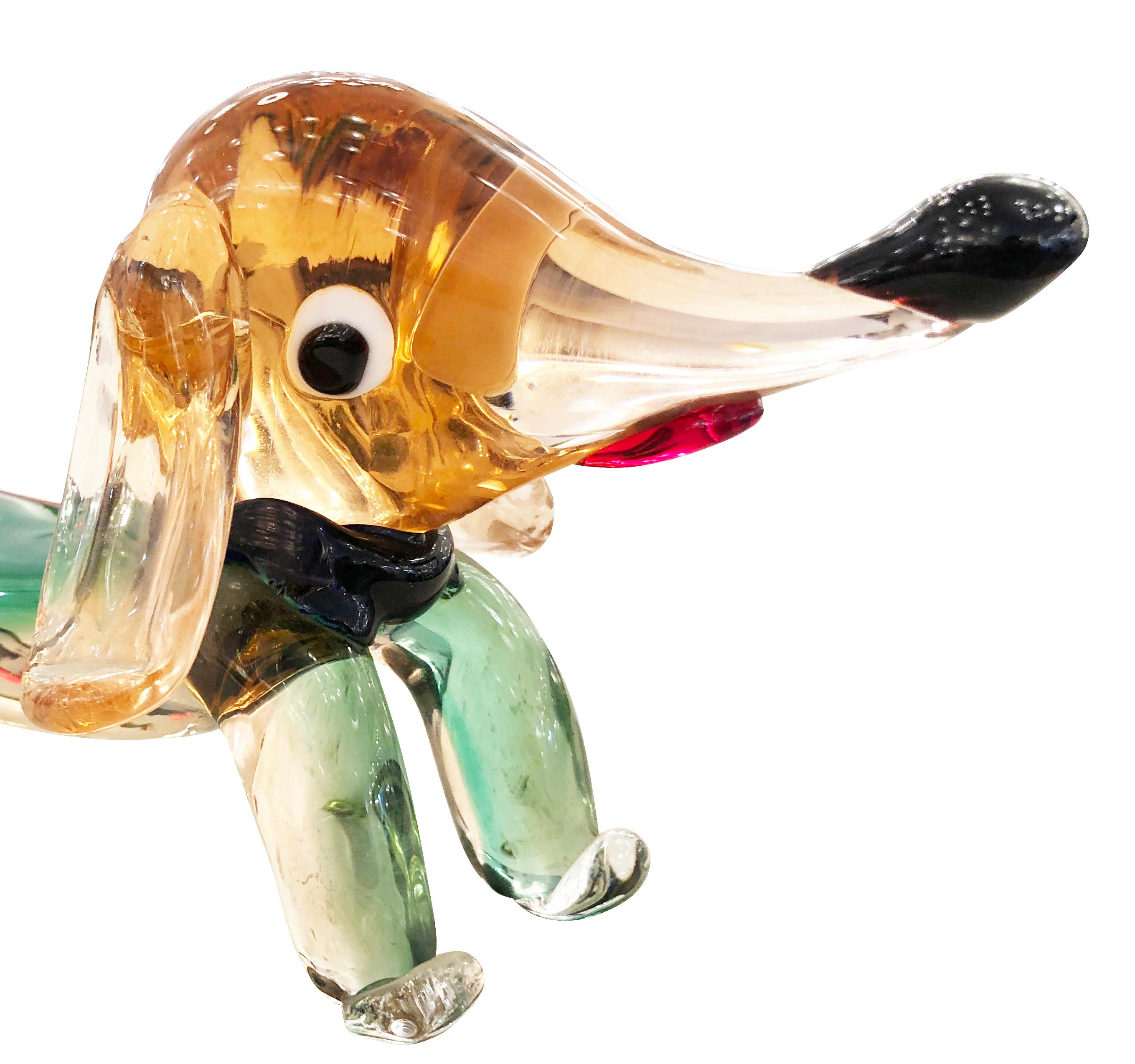 murano glass dachshund