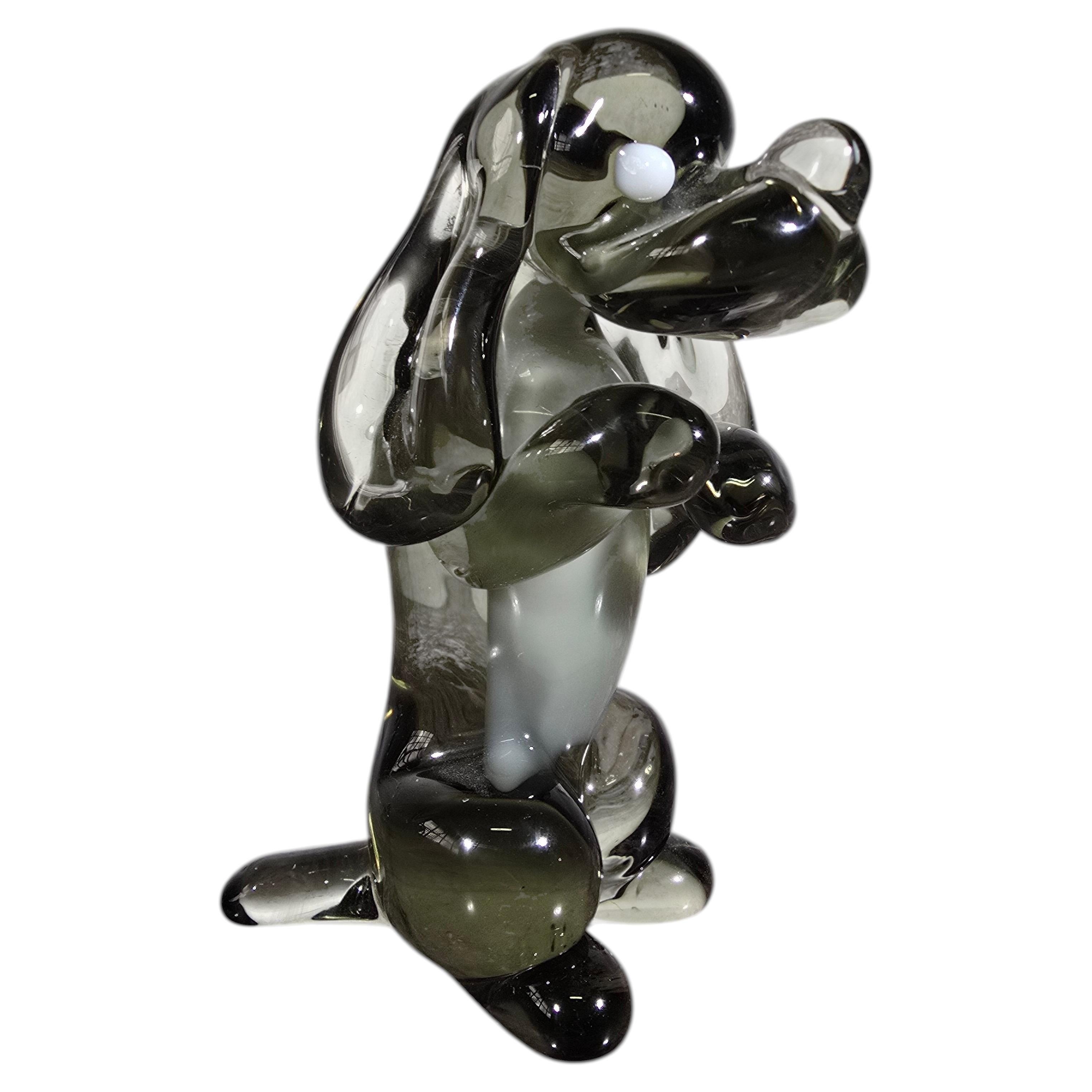 Scultura di cane in vetro di Murano, Italia, XX secolo