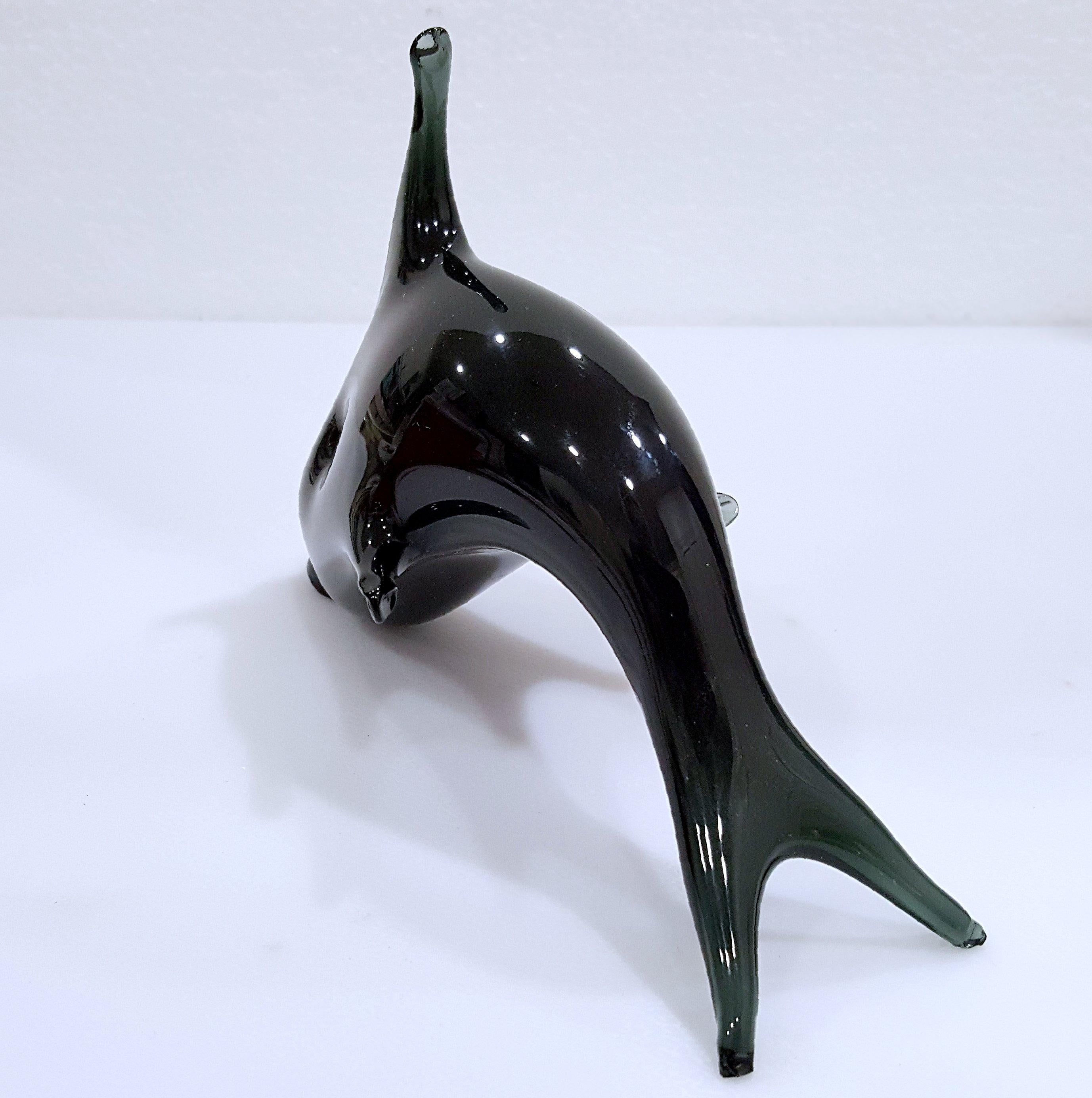 Delphin aus Murano-Glas von V. Nason, Italien. Das Label lautet wie folgt. (Moderne der Mitte des Jahrhunderts) im Angebot