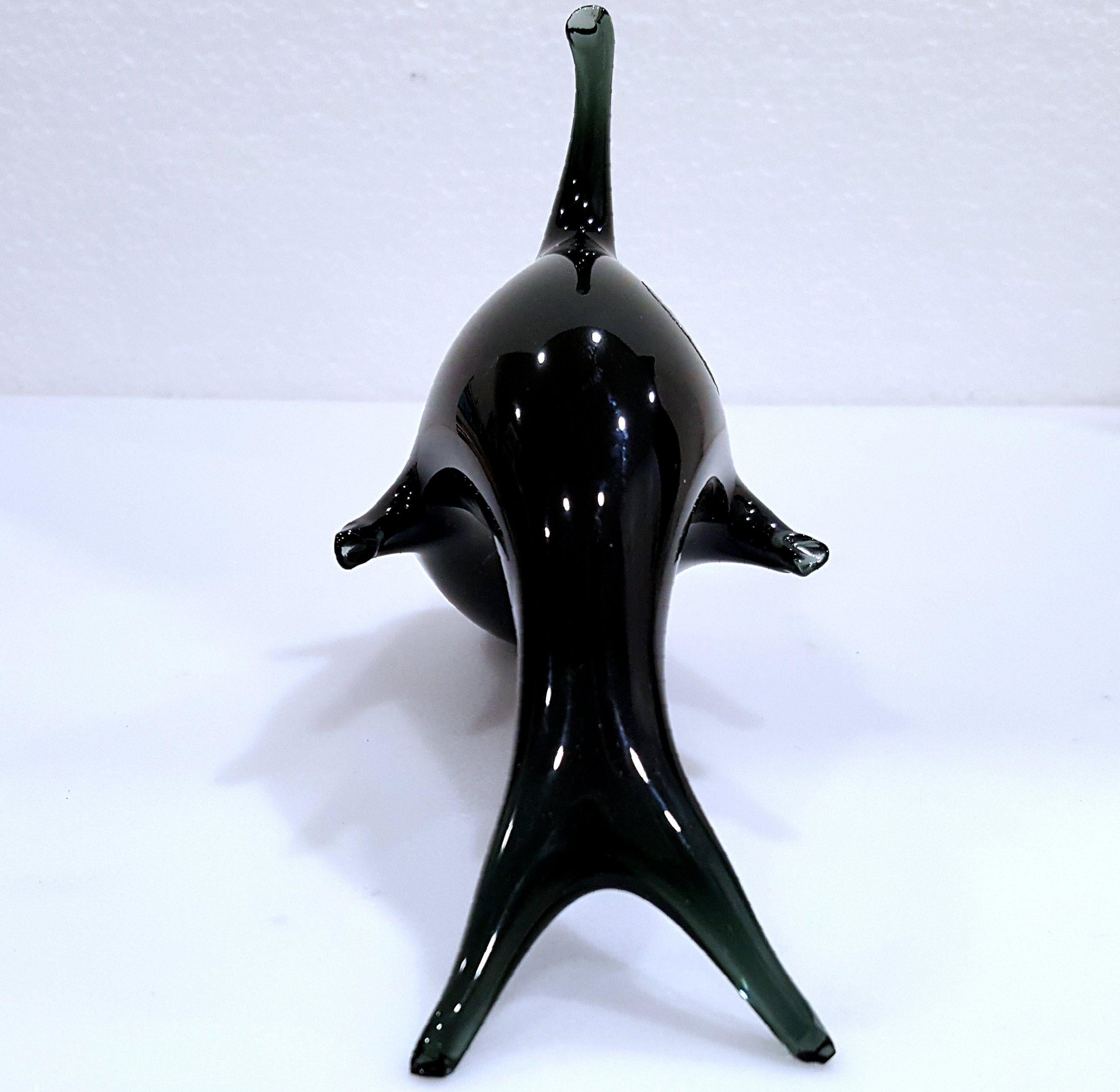 Delphin aus Murano-Glas von V. Nason, Italien. Das Label lautet wie folgt. im Zustand „Gut“ im Angebot in Warrenton, OR