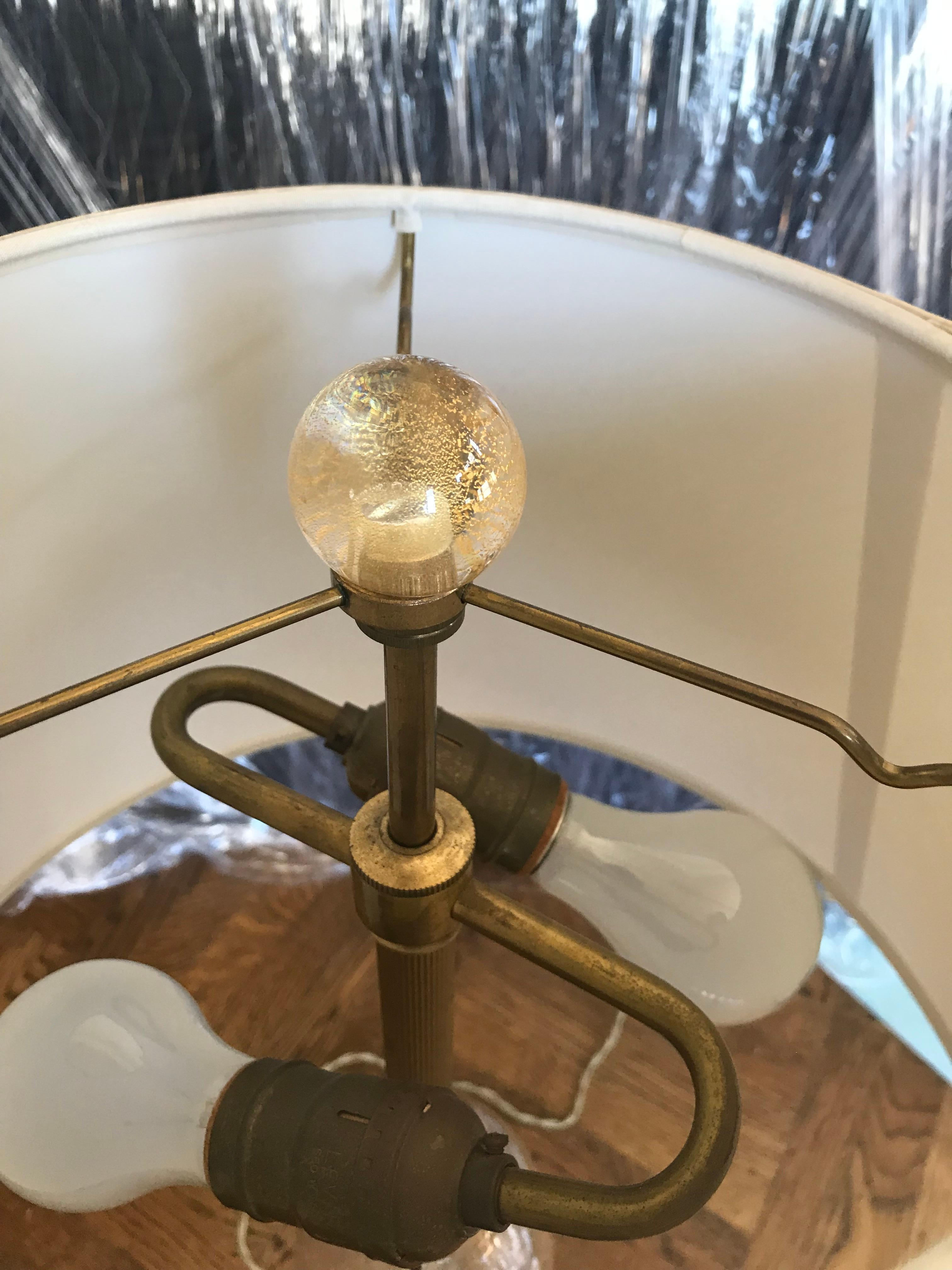 Murano Glass Donghia Lamp with Custom Shade In Good Condition For Sale In Larkspur, CA