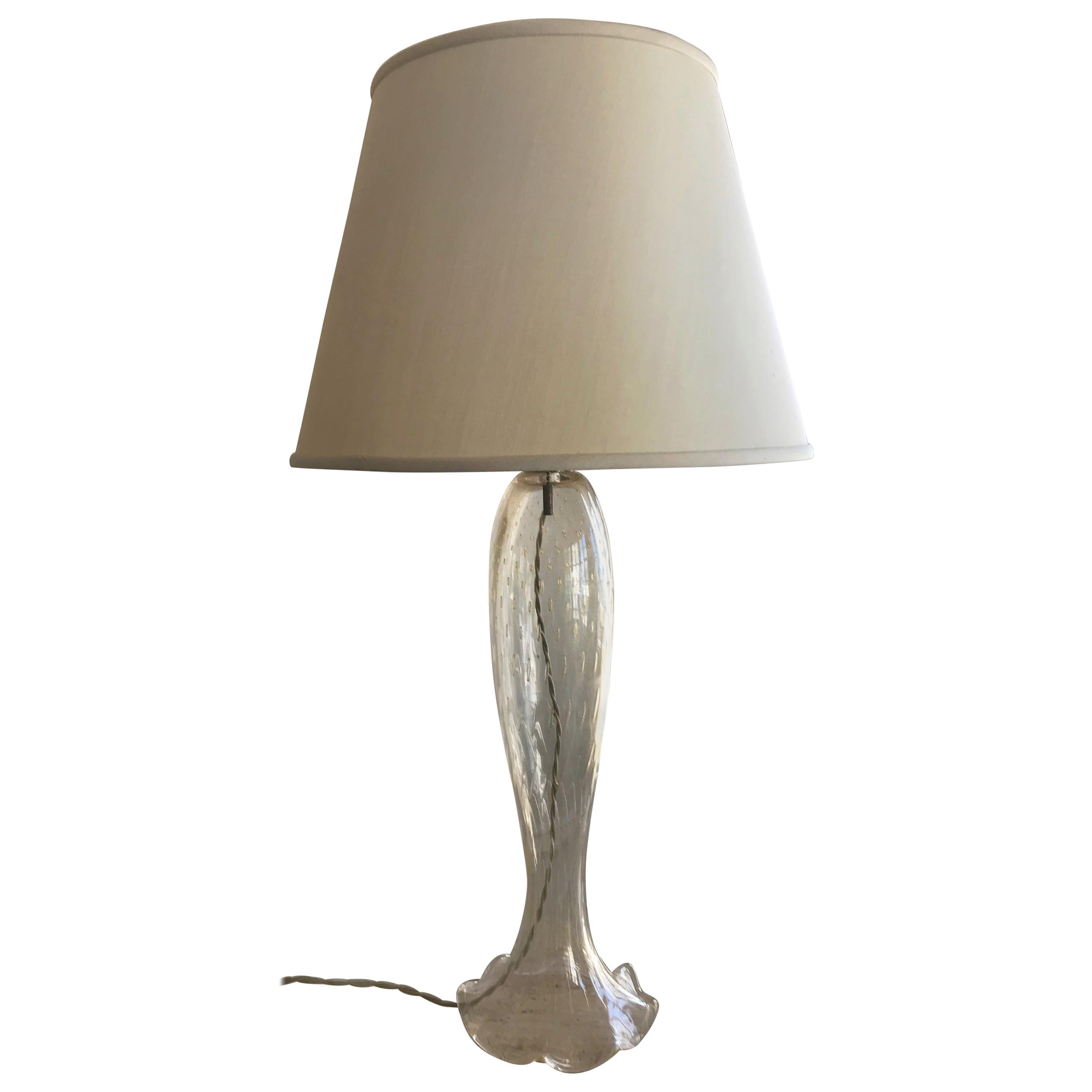 Murano Glass Donghia Lamp with Custom Shade For Sale