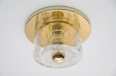 Murano Glass Donut Flush Mount by Doria, Germany 1960s