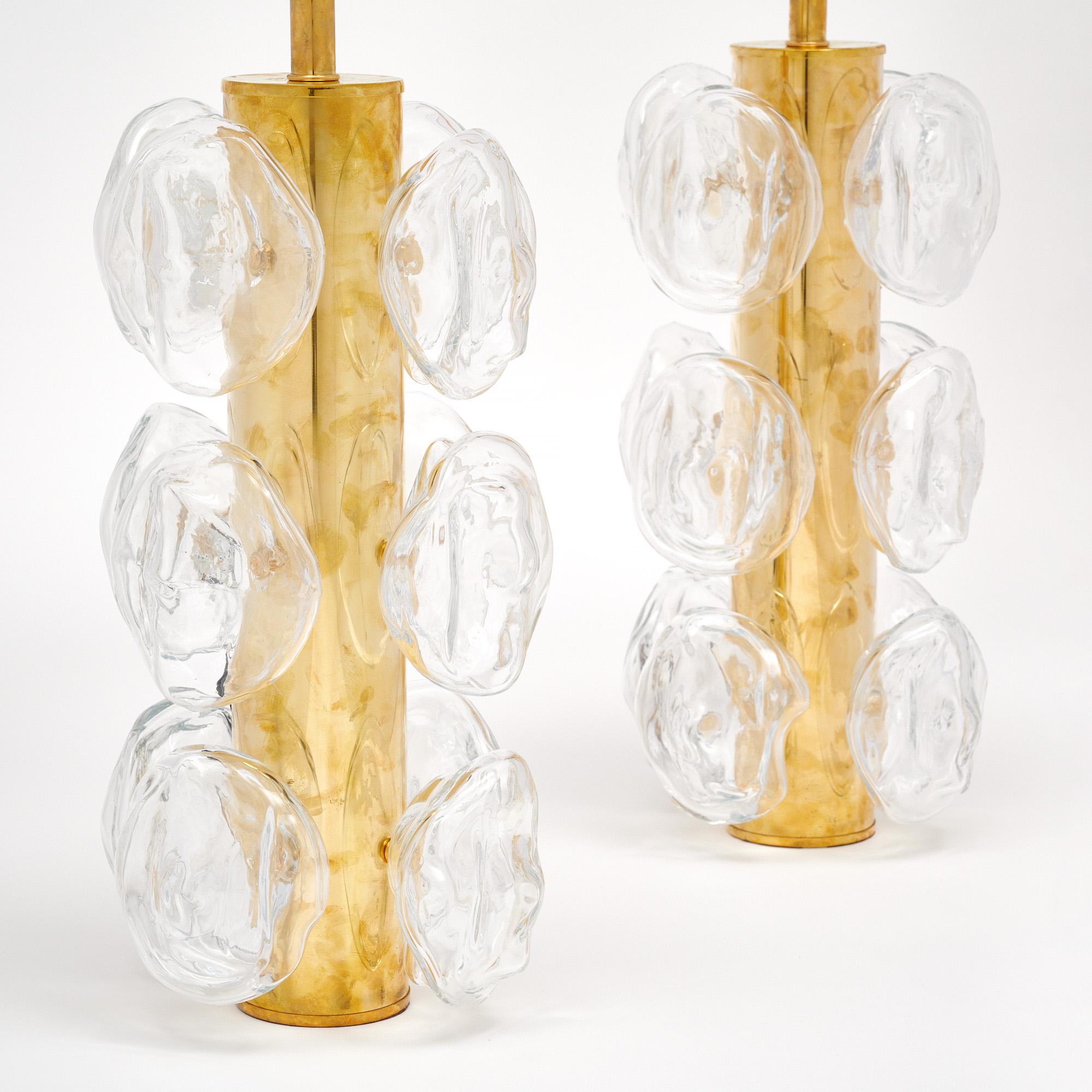 Laiton Lampes Dot Dot en verre de Murano en vente