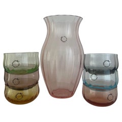Murano Glass Drink or Vase Set, Murano Italy by v. Nason & C.