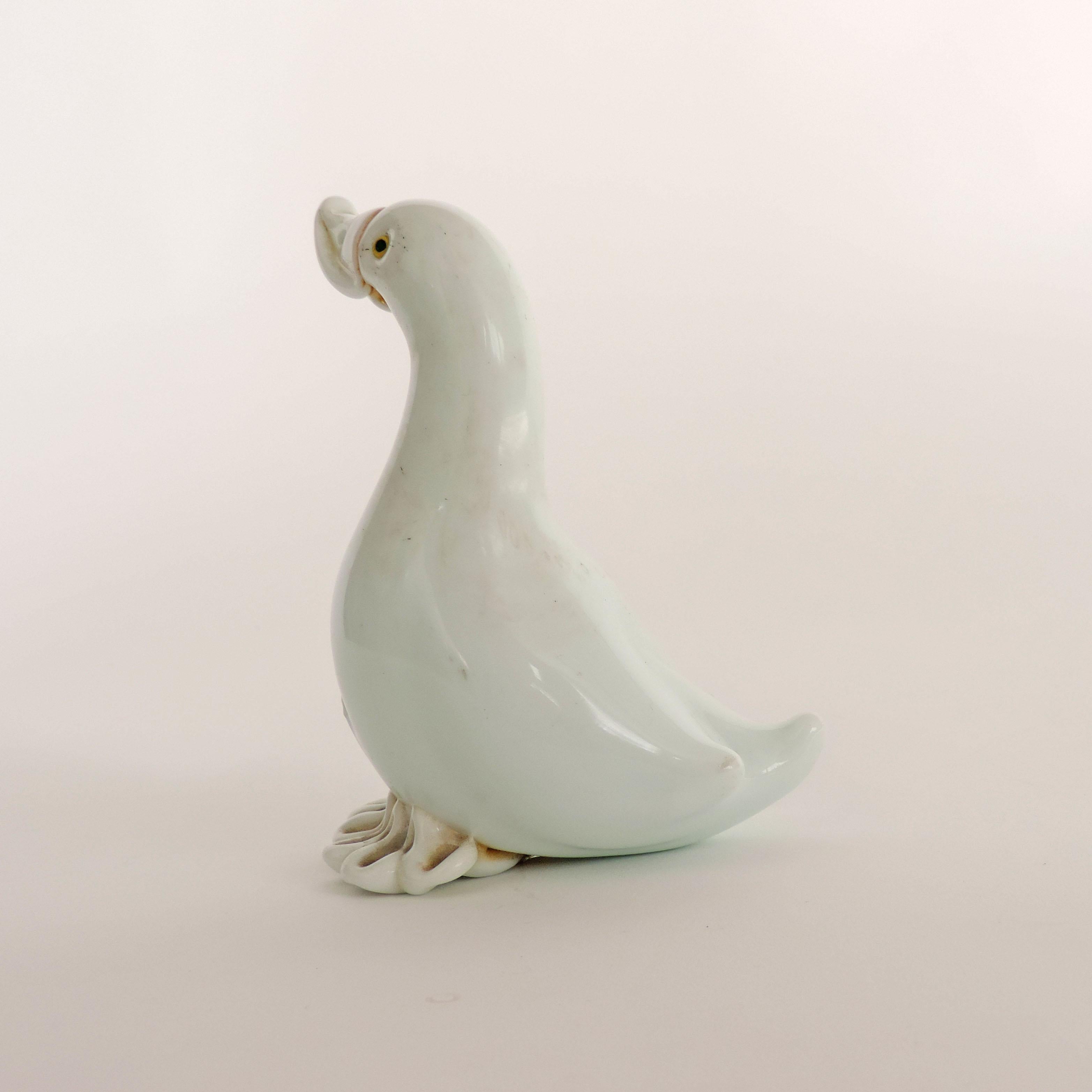 Murano glass duck attributed to Ercole Barovier, Italy, 1930s.