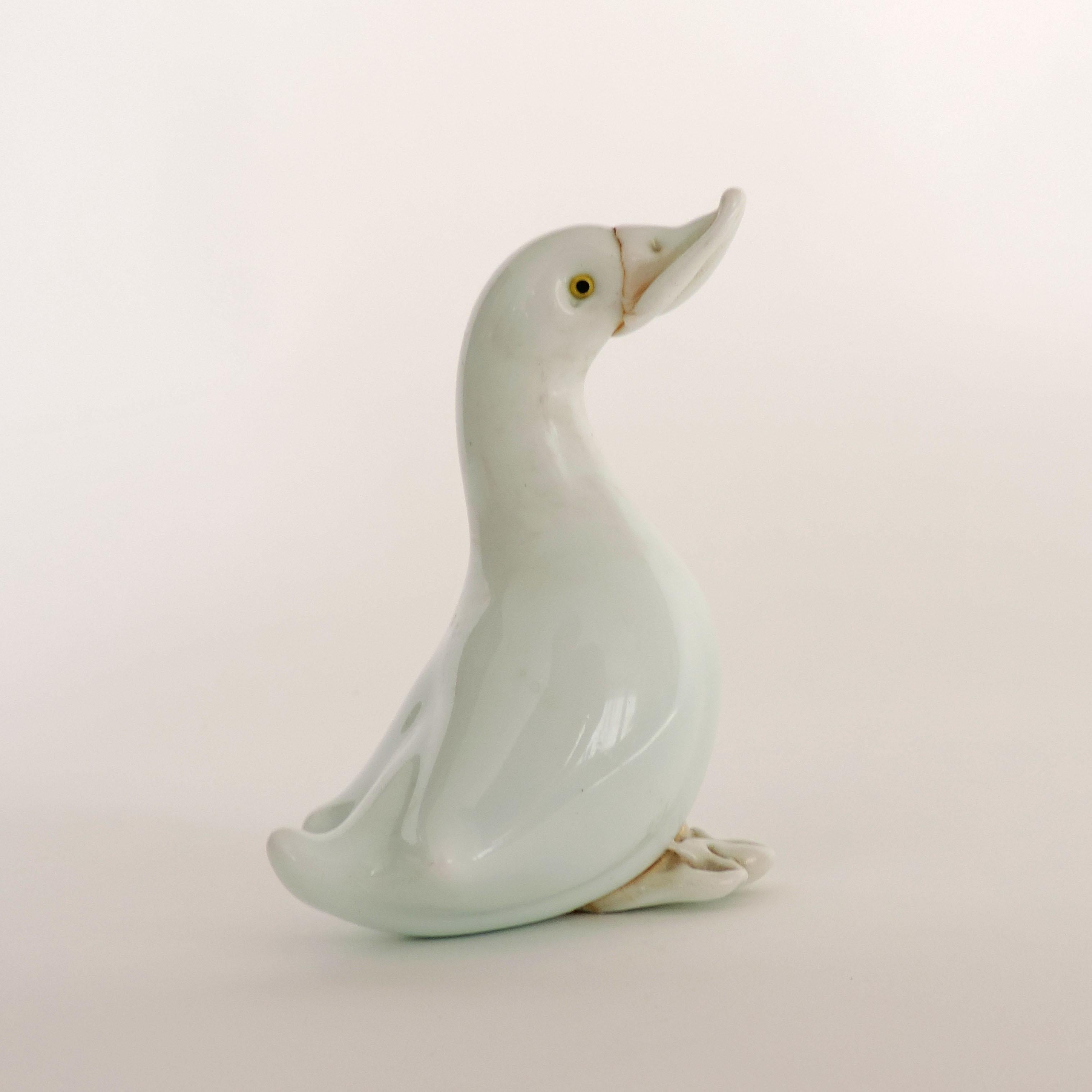 Murano Glass Duck Attributed to Ercole Barovier, Italy, 1930s In Good Condition In Milan, IT