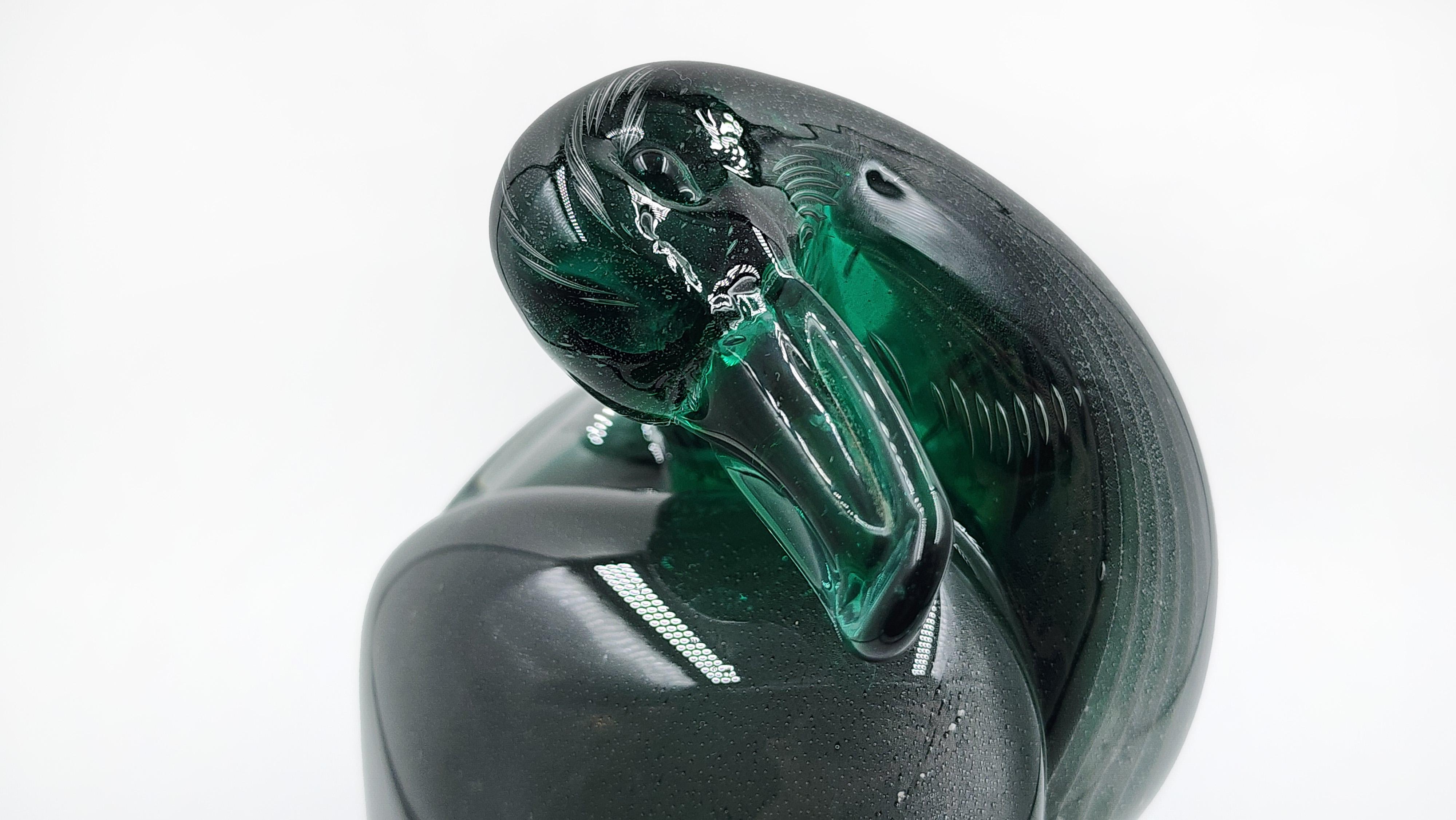 Mid-Century moderno Anatra in vetro di Murano di Alfredo Barbini, anni '50 in vendita