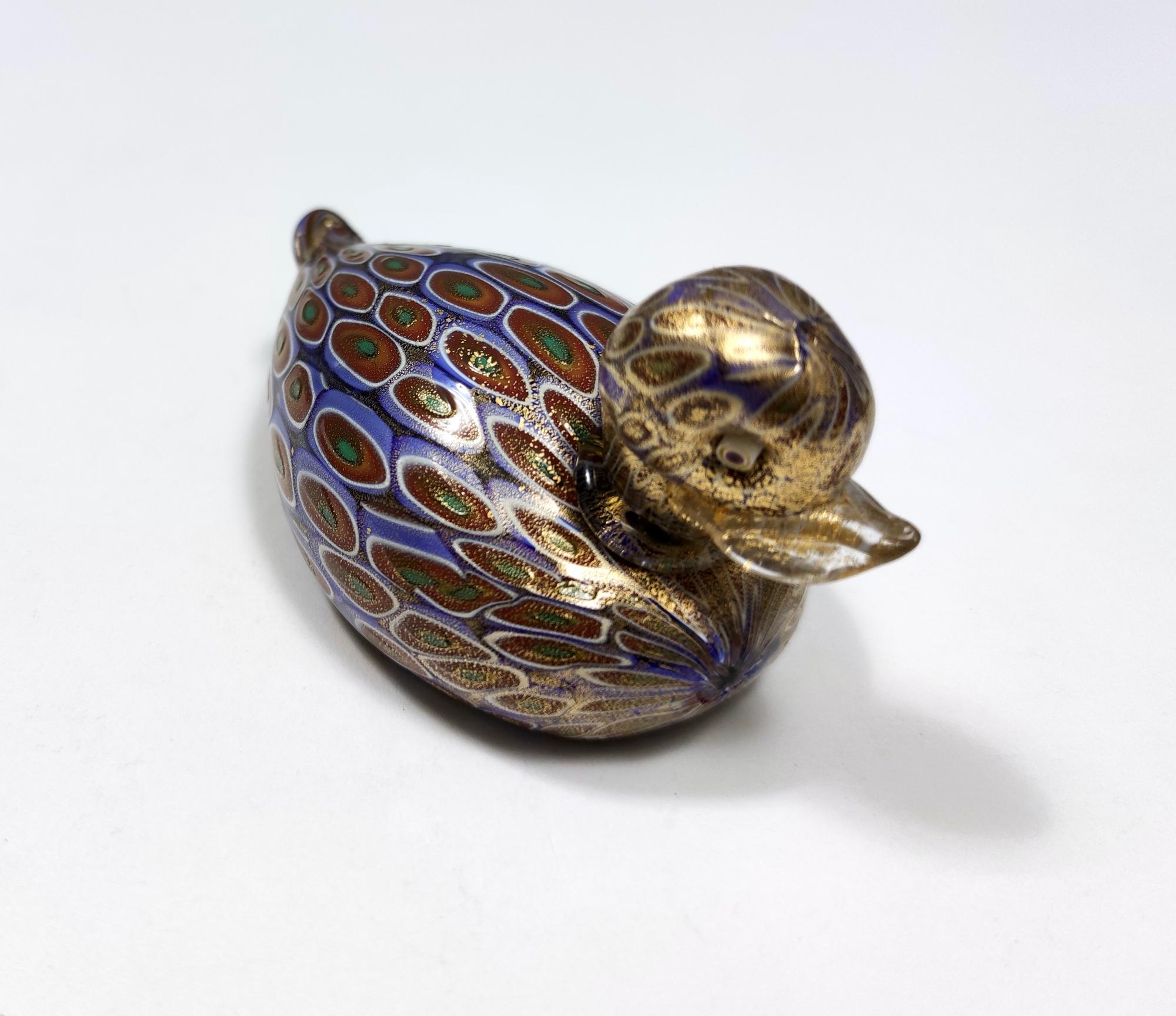 Murano Glass Duck by La Murrina with Gold Leaf, Italy, 1990s In Excellent Condition For Sale In Bresso, Lombardy