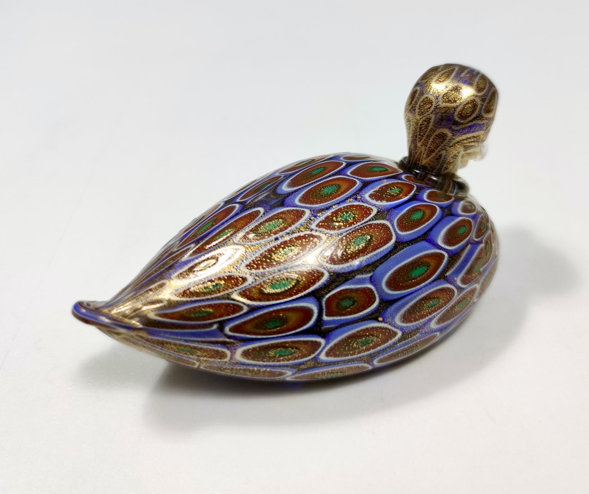 Murano Glass Duck by La Murrina with Gold Leaf, Italy, 1990s For Sale 1