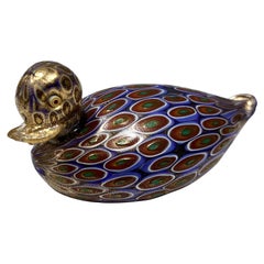 Vintage Murano Glass Duck by La Murrina with Gold Leaf, Italy, 1990s