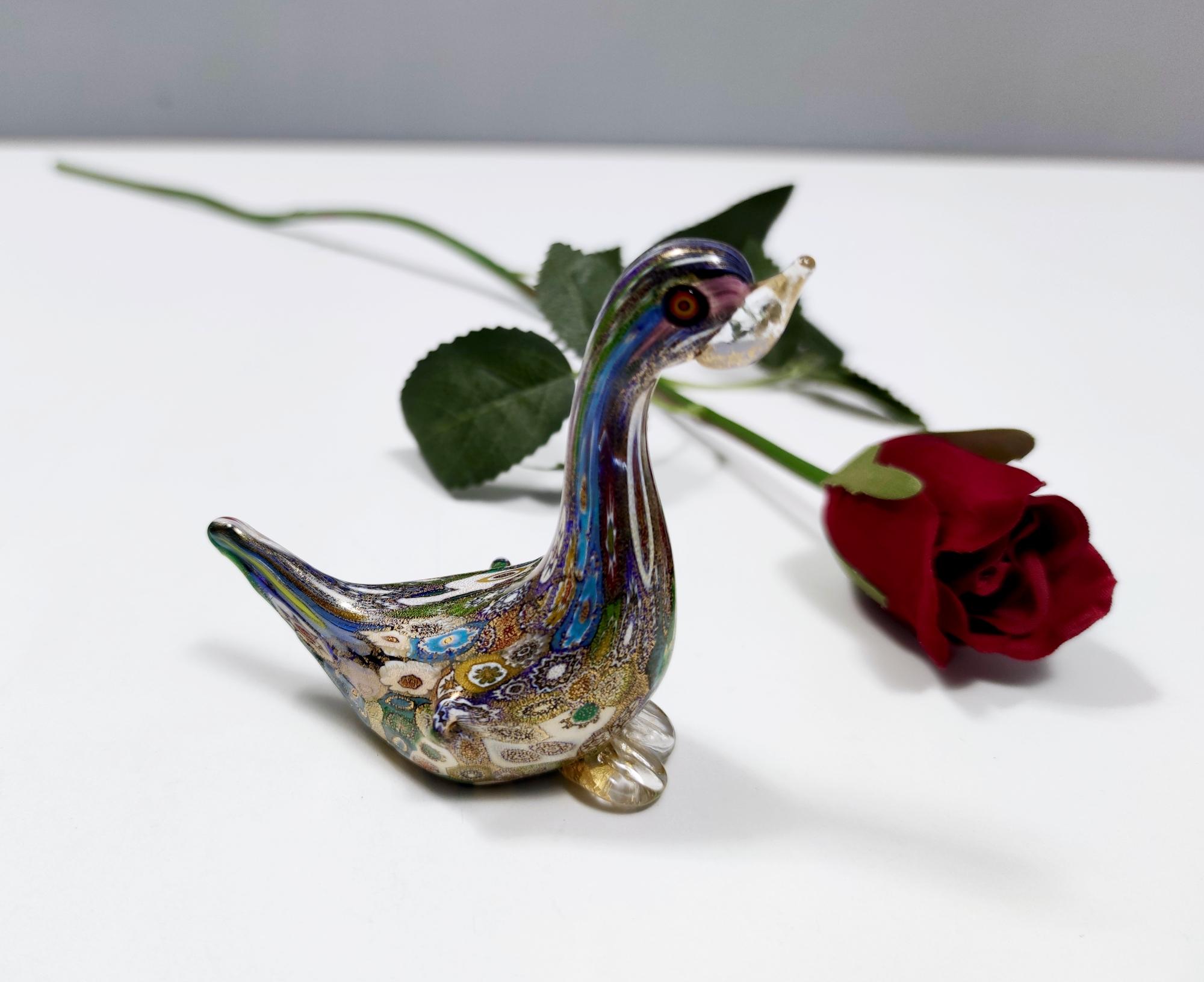 Italian Murano Glass Duck by La Murrina with Gold Leaf, Italy, 1994