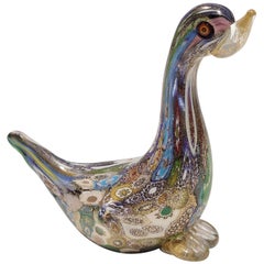 Murano Glass Duck by La Murrina with Gold Leaf, Italy, 1994