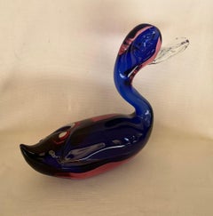 Murano Glass Duck with Submersion Archimede Seguso production