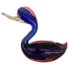 Murano Glass Duck with Submersion Archimede Seguso production