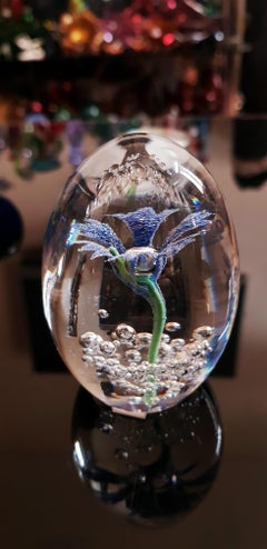 Daum France glass signed paperweight