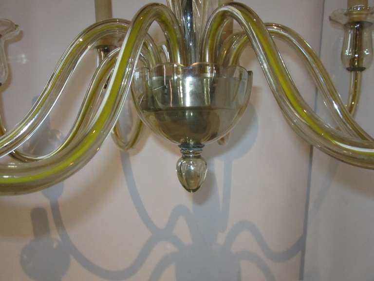 Italian Murano Glass Eight-Arm Chandelier, Italy, 1940s