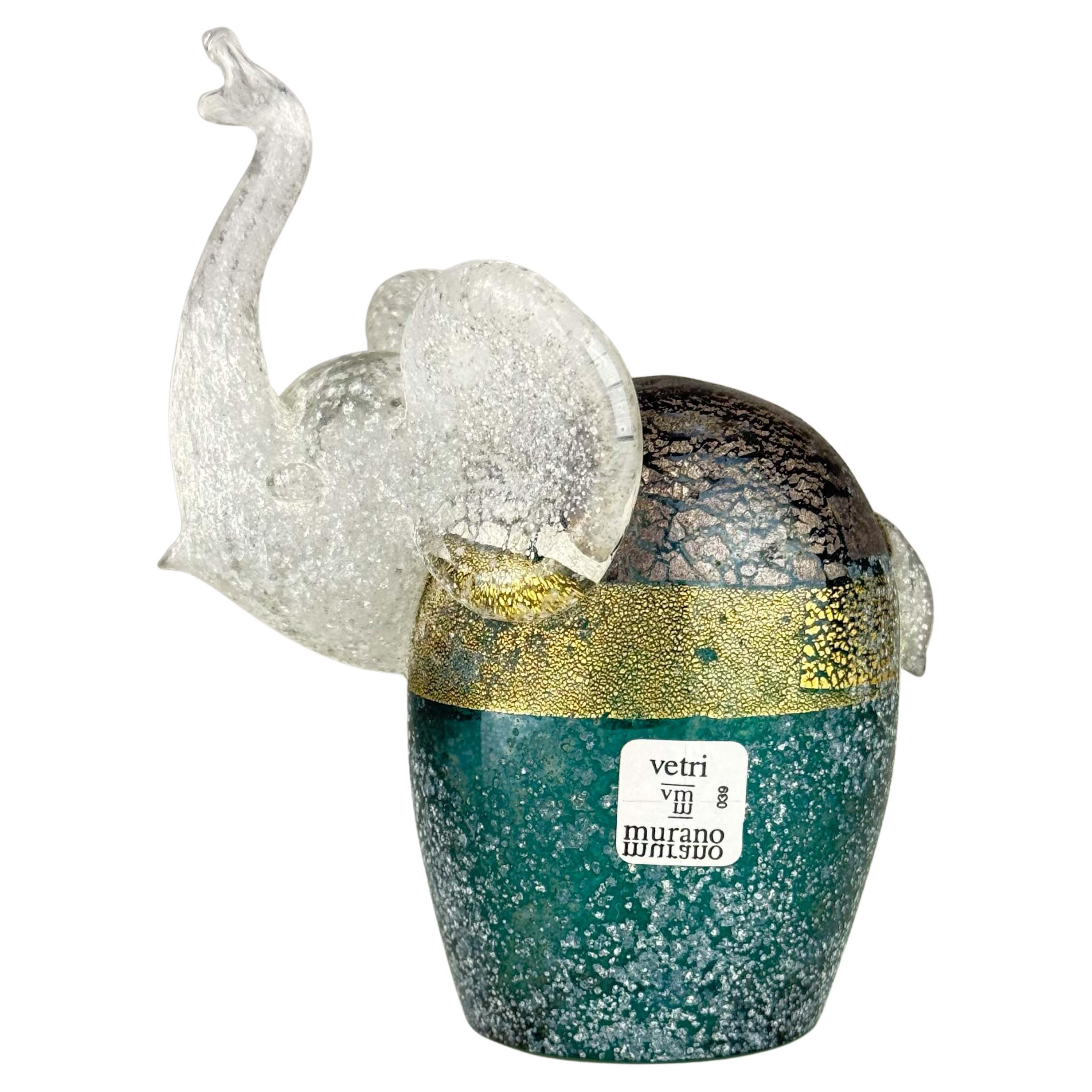 Murano Glass Elephant Figurine by Gambaro e Poggi, Italy 1990s