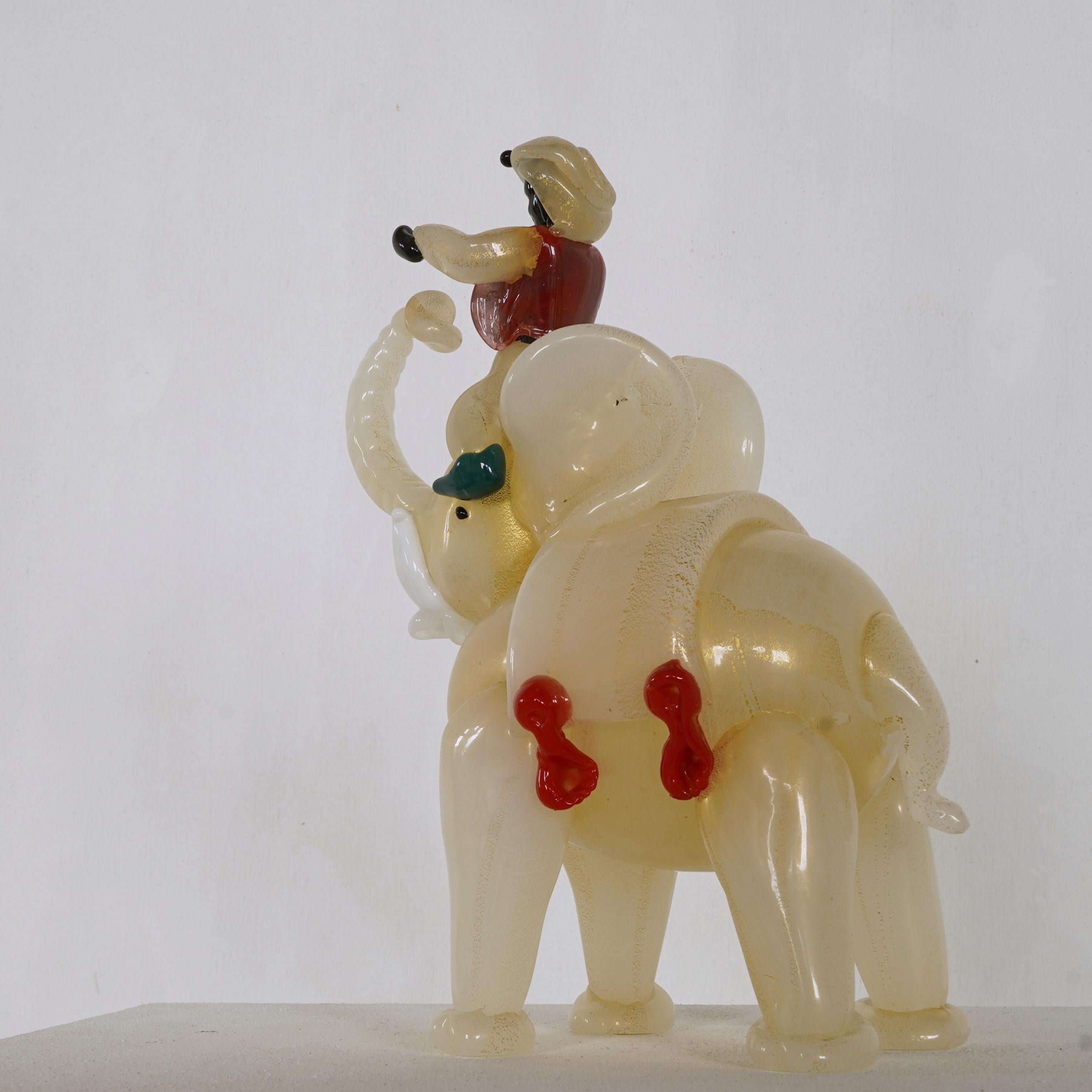 Mid-20th Century Murano Glass Elephant in the style of Ercole Barovier