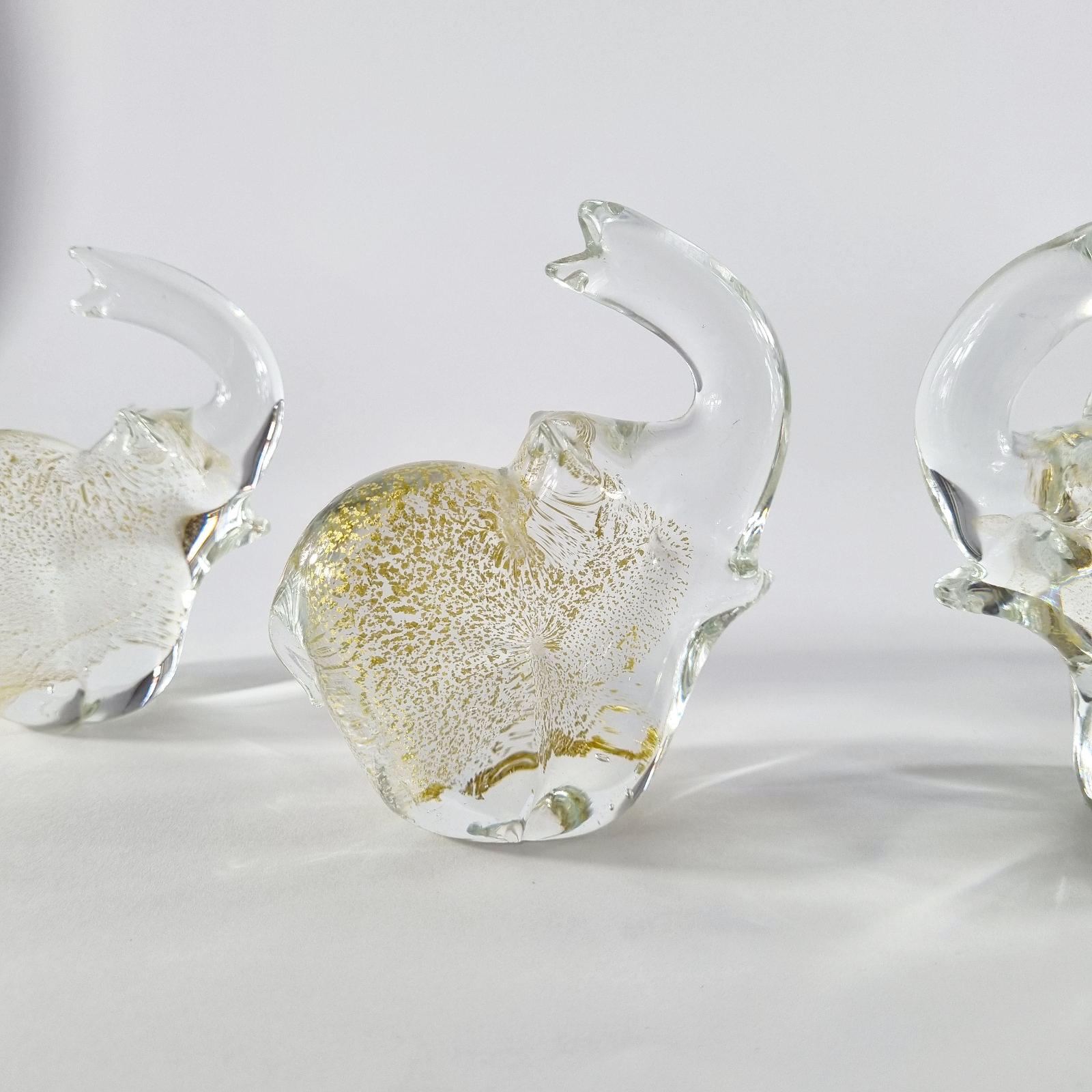 Murano Glass Elephant Paperweight by Studio Pino Signoretto, Italy 60s, Set of 4 im Angebot 4